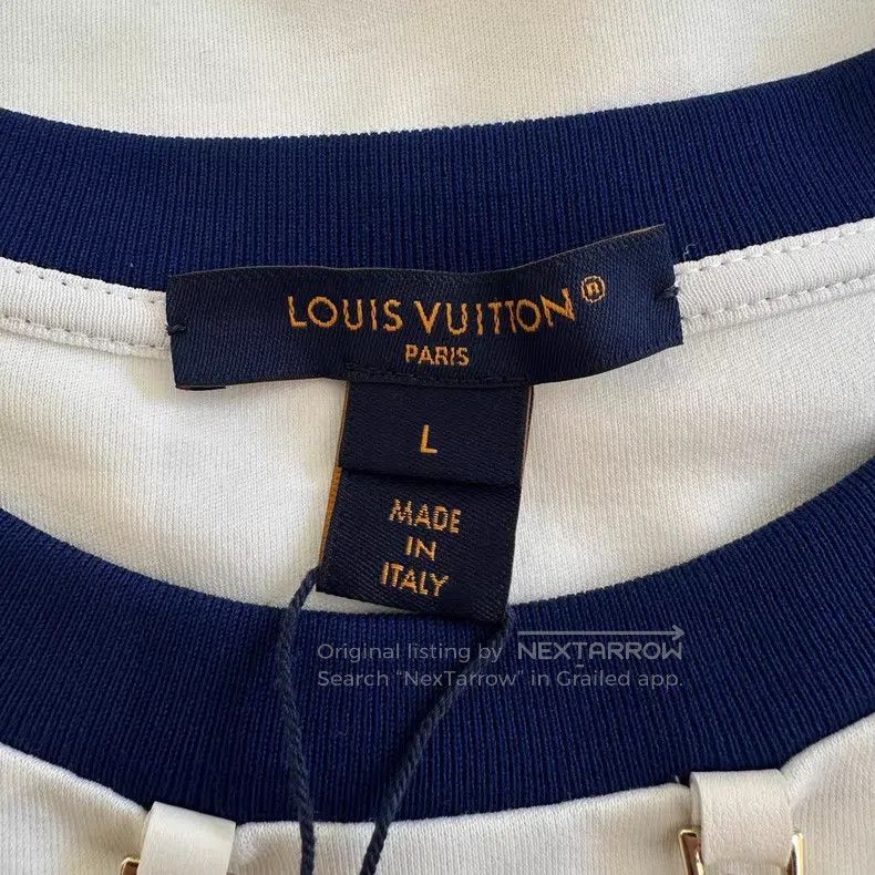 Louis Vuitton Louis Vuitton White chain flocked printed T-shirt Size US L / EU 52-54 / 3 - 5 Thumbnail