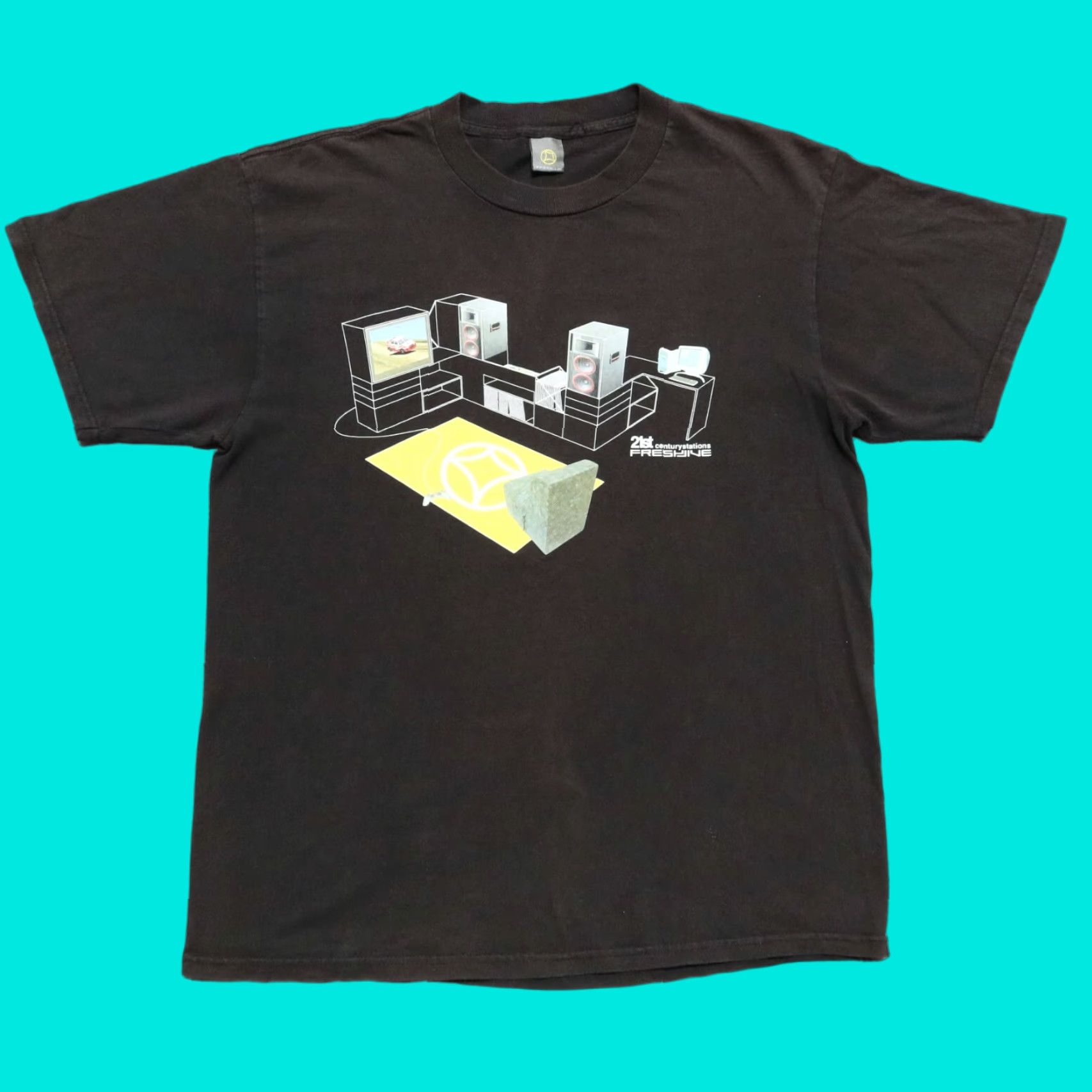 Freshjive VINTAGE Fresh Jive Shirt Mens Large Black 90s 21st Century Stations Music Records Size US L / EU 52-54 / 3 - 1 Thumbnail