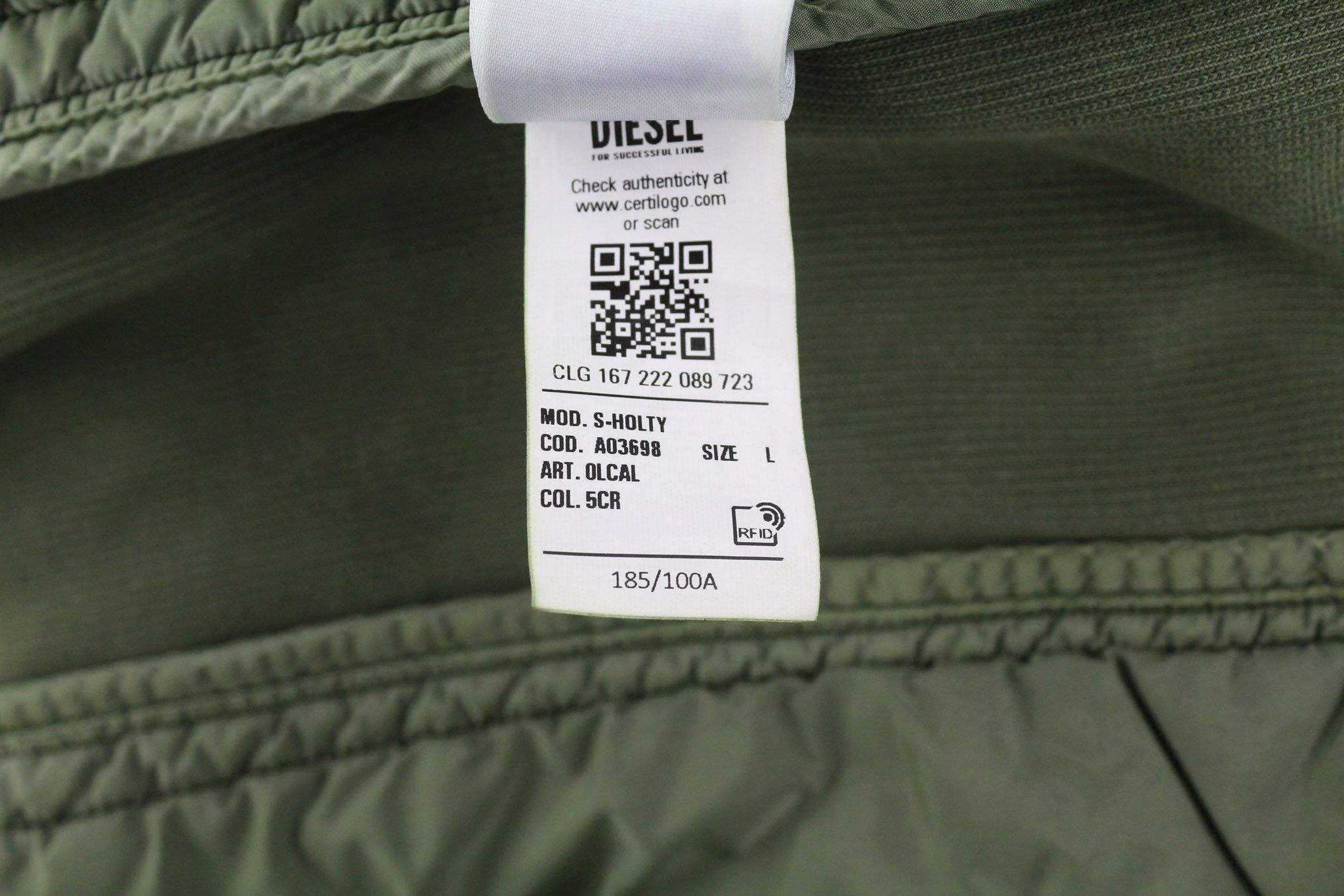Diesel S-HOLTY L Green Quilted Crew Sweatshirt 40147 Size US L / EU 52-54 / 3 - 13 Thumbnail