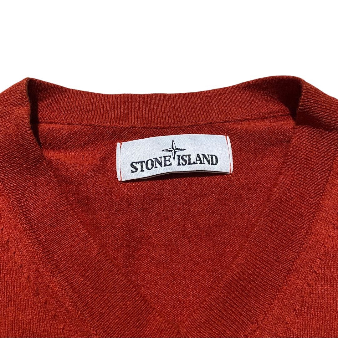Stone Island Stone island v-neck patch reddish orange knitwearr Size US L / EU 52-54 / 3 - 5 Thumbnail