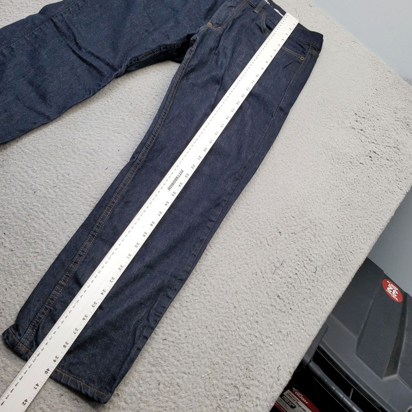 Vintage Urban Pipeline Jeans Mens 34 Denim Navy Dark Wash Regular Fit Straight Leg Jeans Size US 34 / EU 50 - 3 Thumbnail
