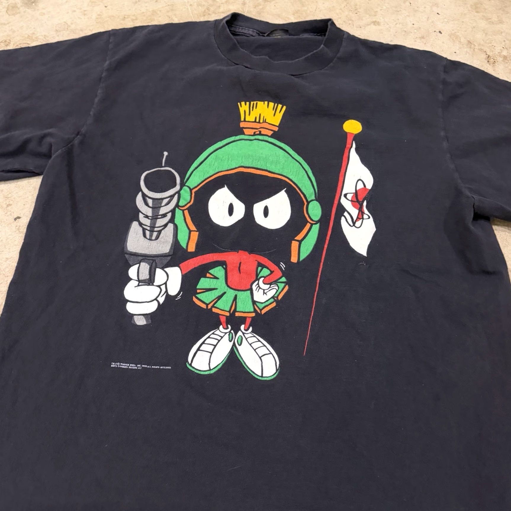 Changes VINTAGE Marvin the Martian Looney Tunes Mens XL T Shirt Changes 1990s Black Cotton Graphic Tee Men Size US XL / EU 56 / 4 - 6 Thumbnail