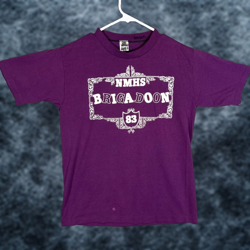 Vintage VINTAGE Sportswear T-Shirt Shirt Mens Small Purple 1983 USA Brigadoon NMHS A1 Size US S / EU 44-46 / 1 - 1 Thumbnail