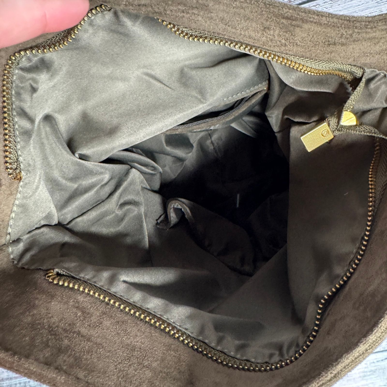 Anthropologie Anthropologie Olive Green Vegan Suede Backpack Size ONE SIZE - 5 Thumbnail
