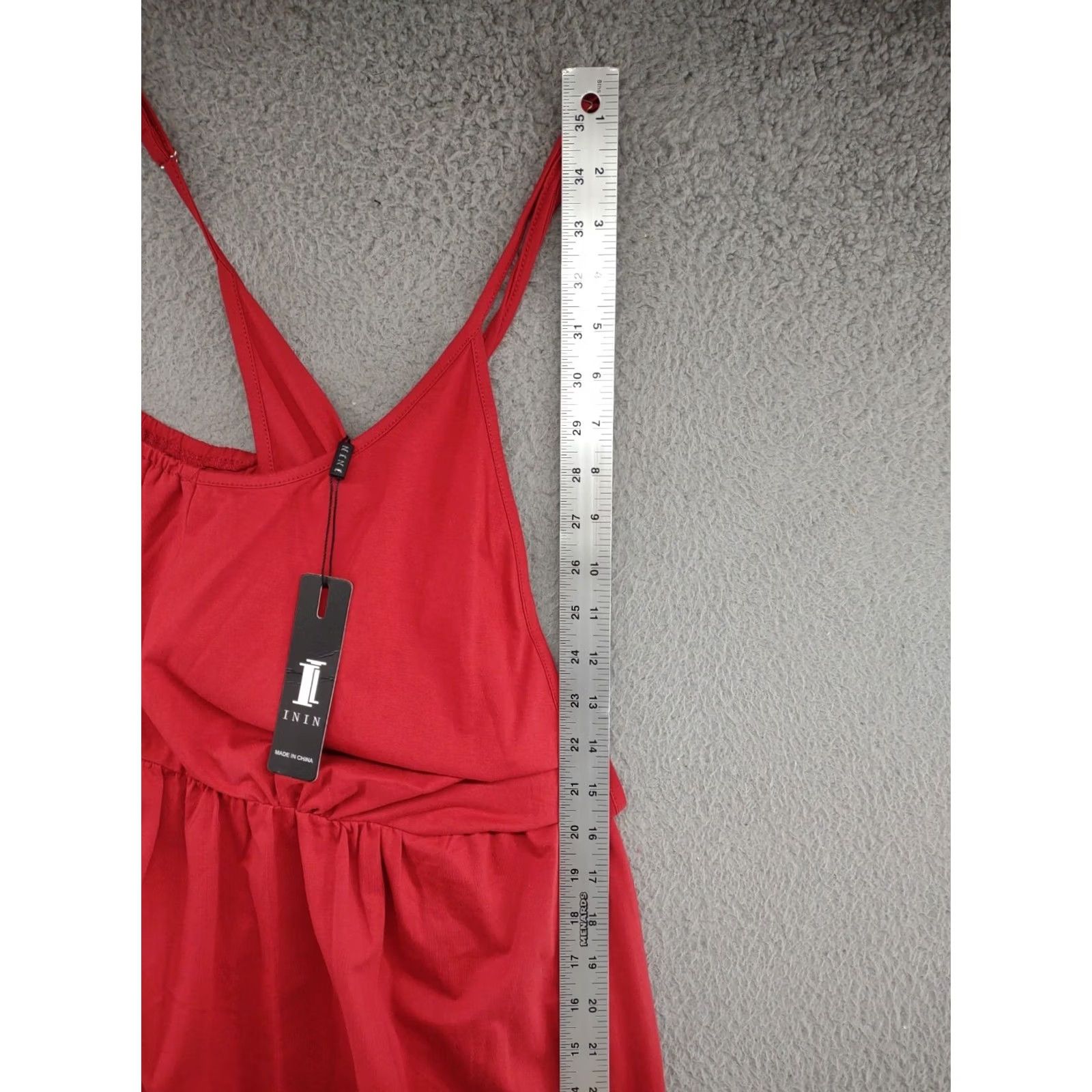 Vintage ININ Women's Side Slit Long Red Dress Maxi Dress in Size M New with Tags Size M / US 6-8 / IT 42-44 - 4 Thumbnail