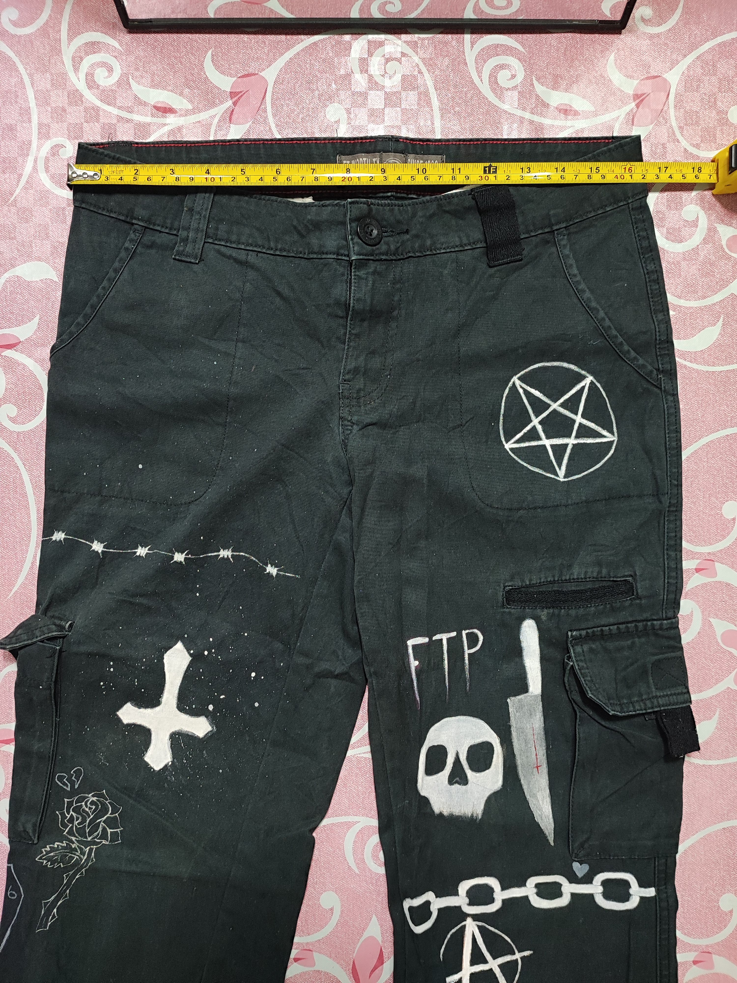 Dickies Cargo Cotton Hand Painted Art Punk Dickes Size US 32 / EU 48 - 4 Thumbnail