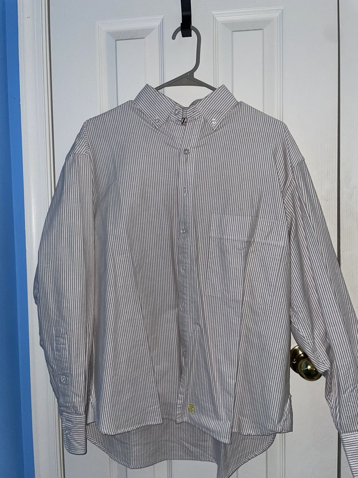 Designer × Other Earls Collection Brown Striped Oxford Shirt – Size XS Size US XS / EU 42 / 0 - 3 Thumbnail