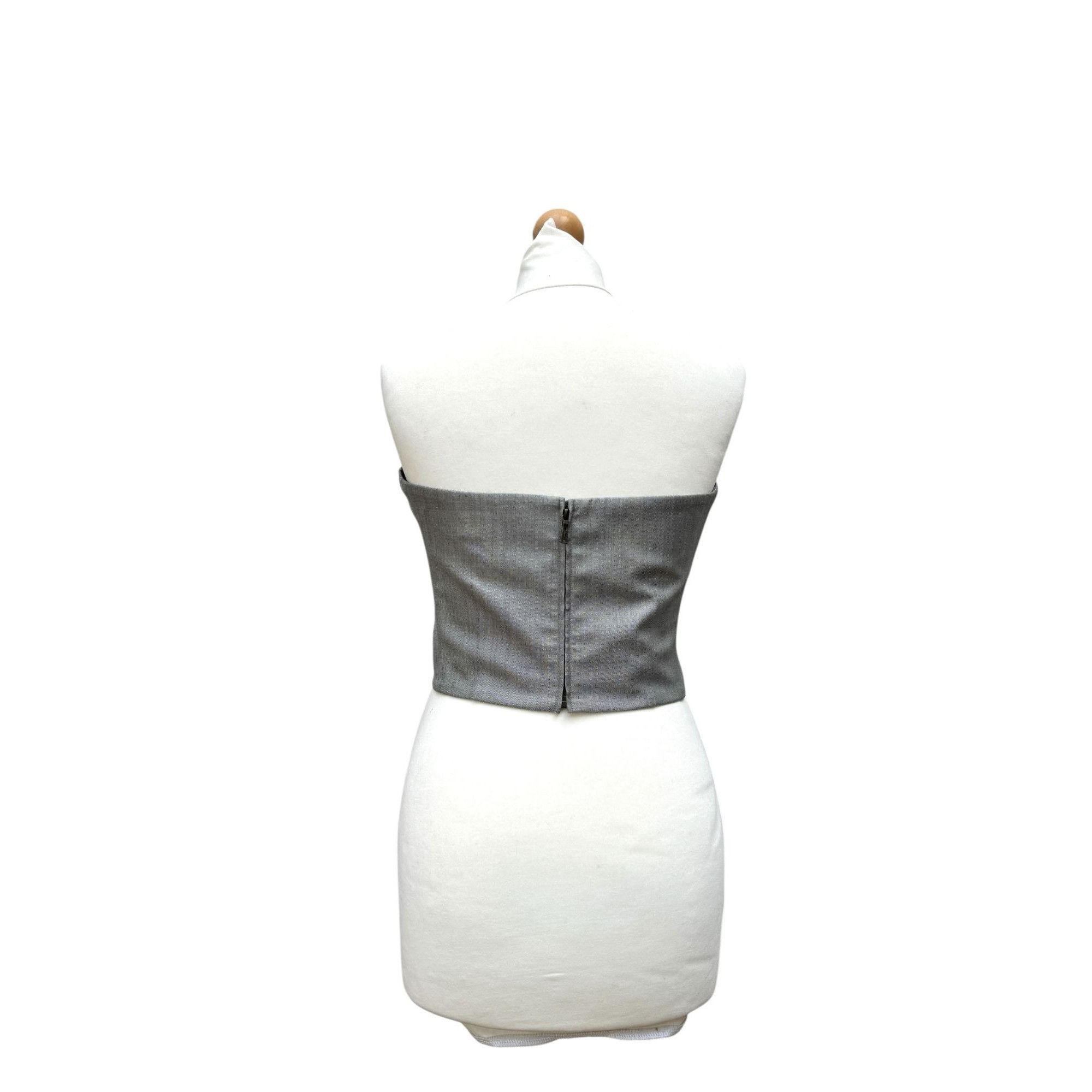 Yves Saint Laurent Grey Wool-Silk Bustier Top Size M / US 6-8 / IT 42-44 - 5 Thumbnail