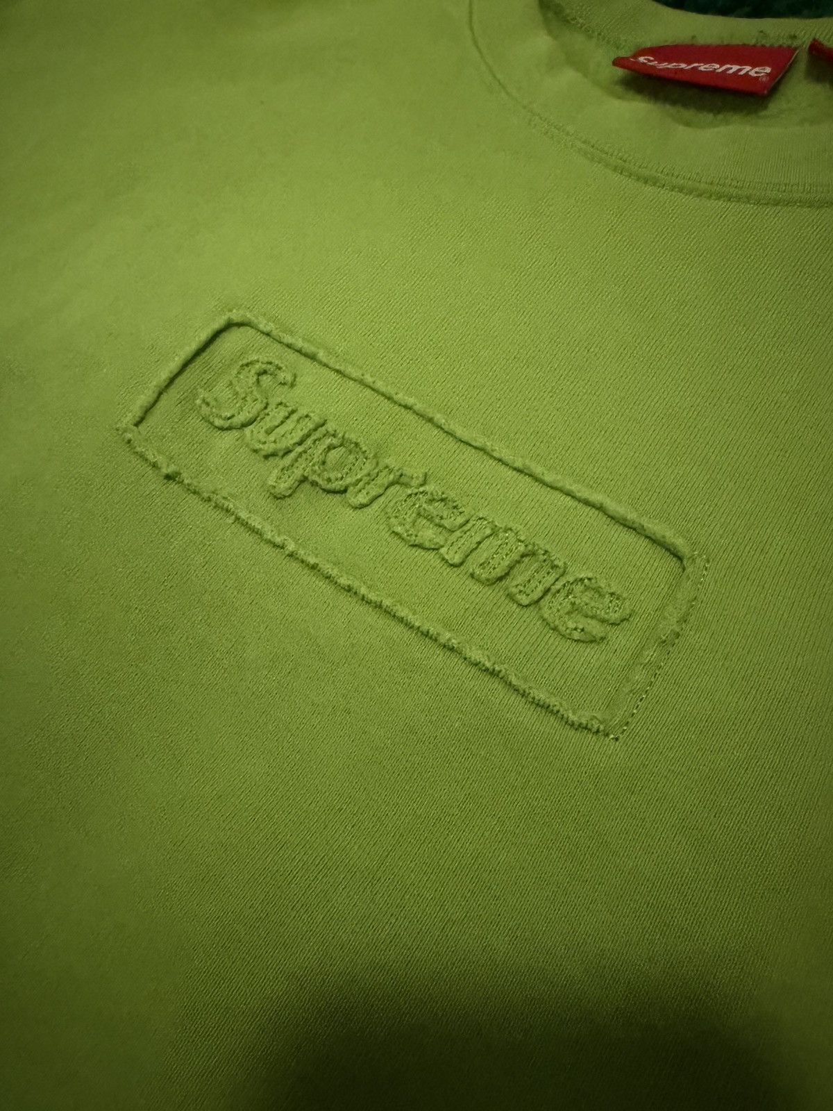 Supreme Supreme Cut Out Box Logo Crewneck Sweatshirt Lime Green XL Size US XL / EU 56 / 4 - 2 Thumbnail