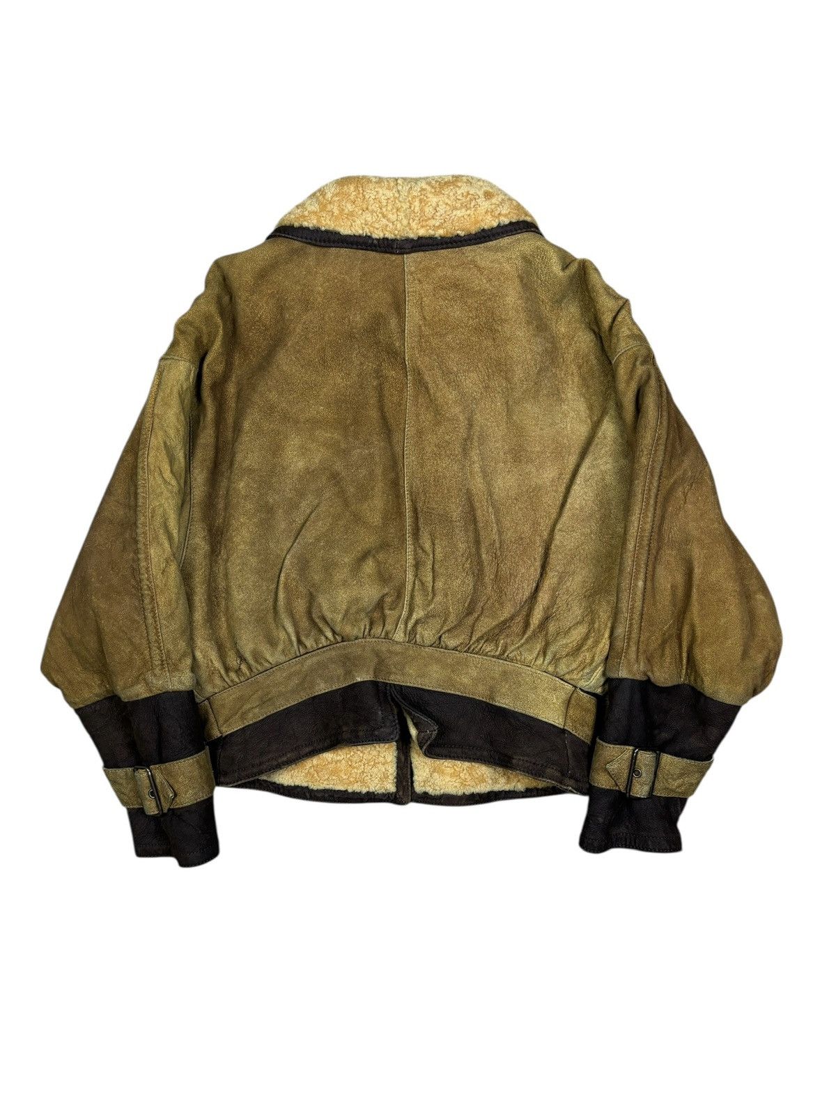 Emporio Armani 90s Emporio Armani Shearling Collar Suede Aviator Jacket Size US S / EU 44-46 / 1 - 3 Thumbnail