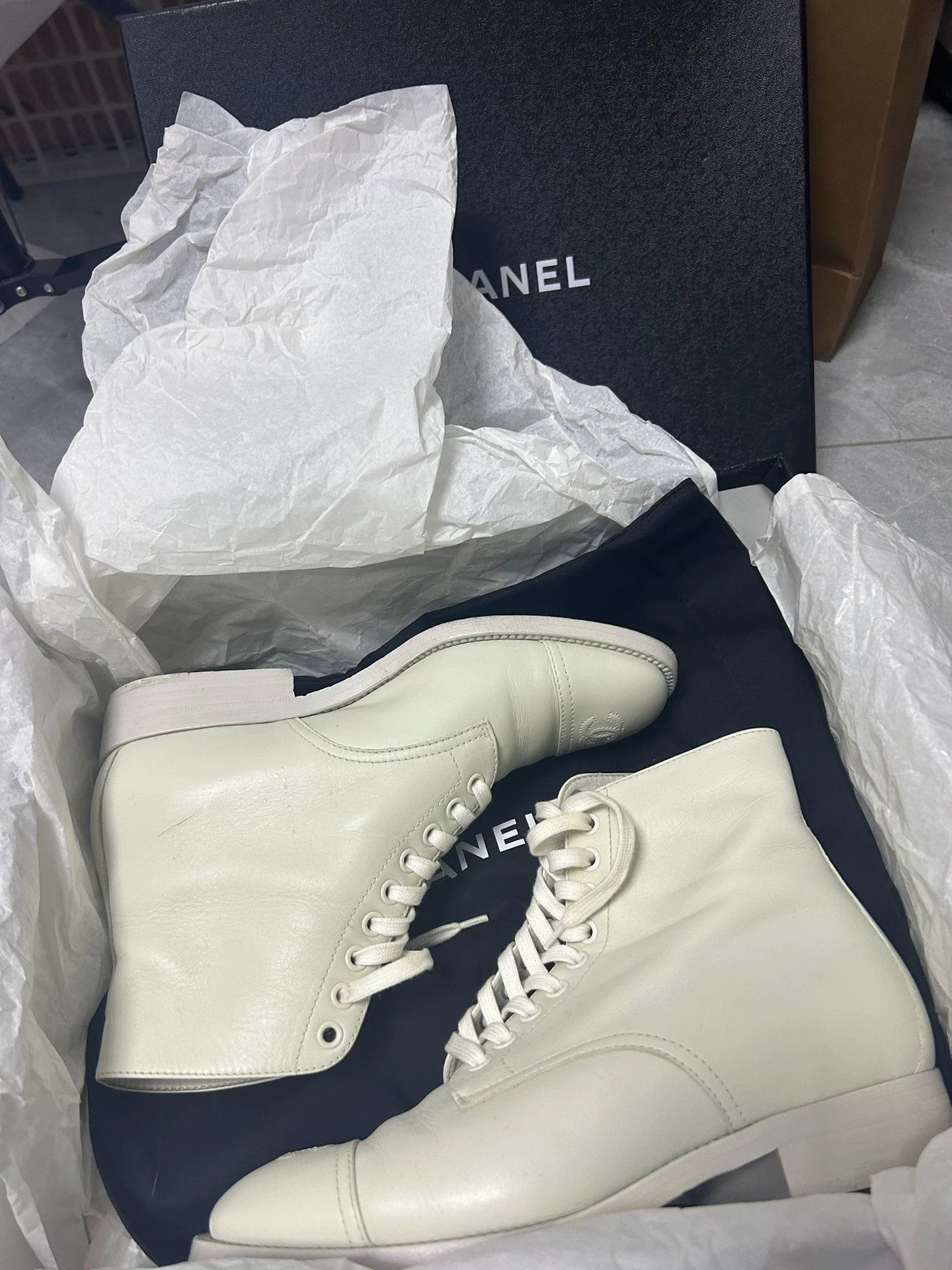 Chanel Chanel Ankle Boots 37.5 Authentic Size US 7 / IT 37 - 1 Thumbnail