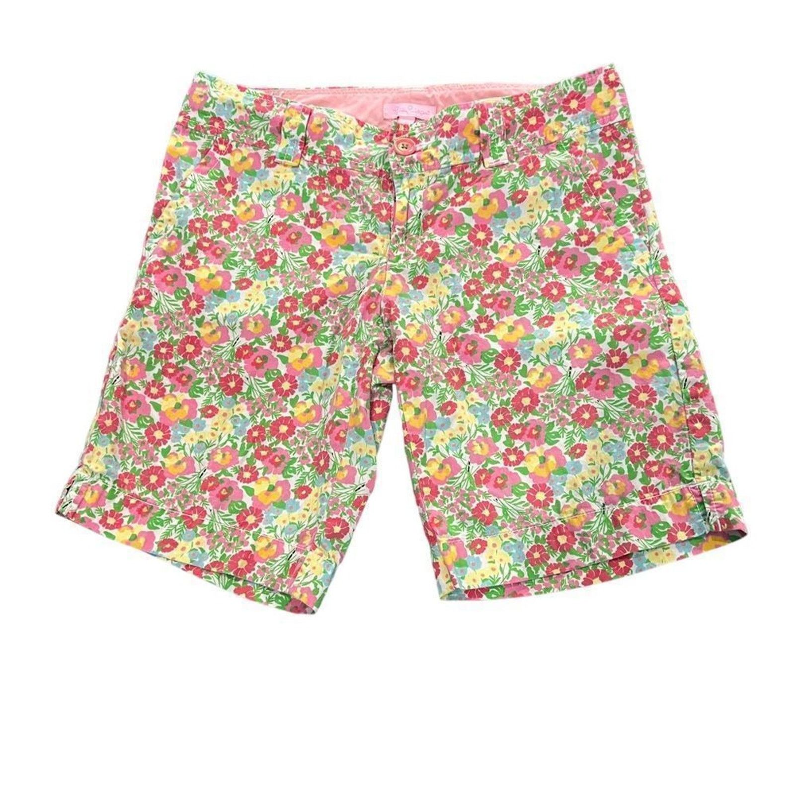 Lilly Pulitzer Lilly Pulitzer Bermuda Shorts Womens Size 2 Floral Pink Size 26" / US 2 / IT 38 - 2 Thumbnail