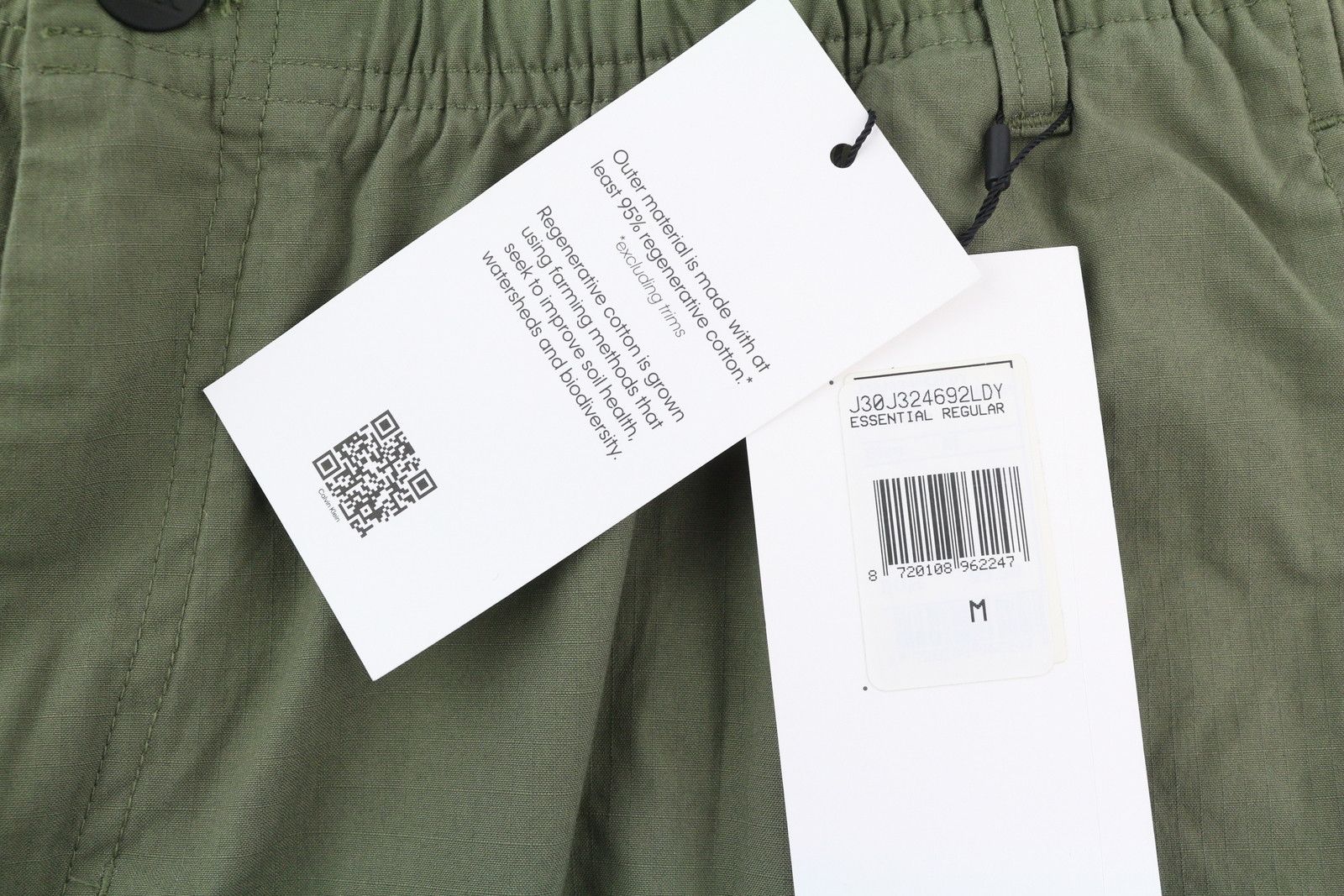 Calvin Klein ESSENTIAL REGULAR M Green Cargo Waist Logo Trousers 85164 Size US 34 / EU 50 - 9 Thumbnail