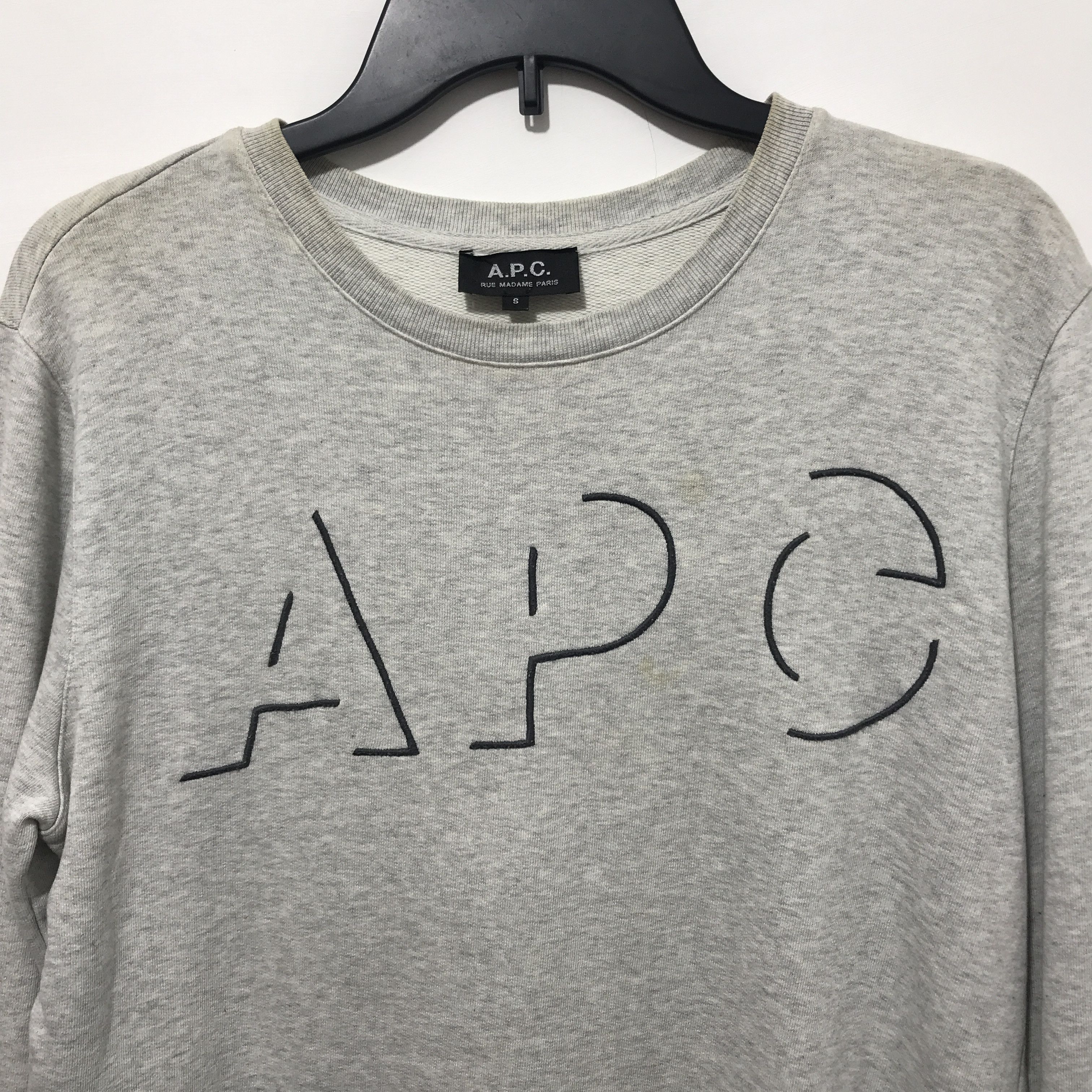 A.P.C. APC BIG LOGO UNISEX SWEATERS GREY Size S / US 4 / IT 40 - 3 Thumbnail