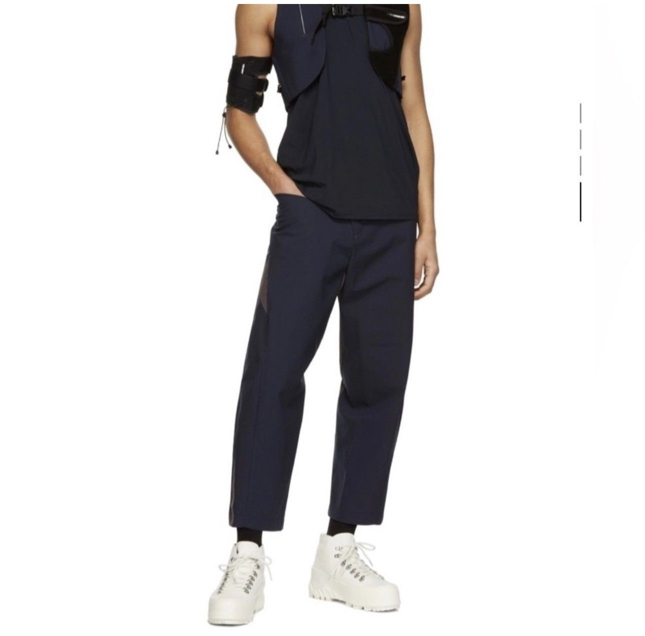 Hyein Seo Hyein Seo Navy Cropped Polyester Trousers size S NWT UNI​​ Size US 30 / EU 46 - 10 Thumbnail