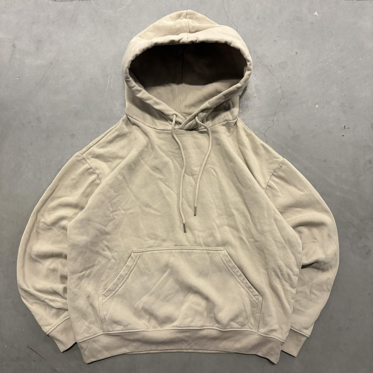 Vintage Crazy Vintage Y2K/2000s Blank Cream / Tan Cotton Essential Minimalist Hoodie! Size US S / EU 44-46 / 1 - 1 Thumbnail