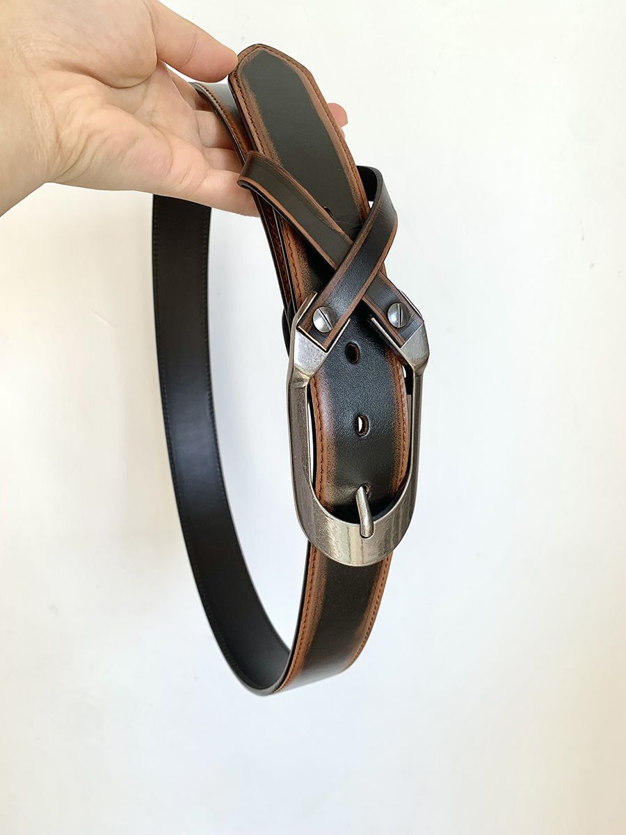 Designer New Trend Vintage Belt Riveted Belts Menswear Accessories Size ONE SIZE - 5 Thumbnail