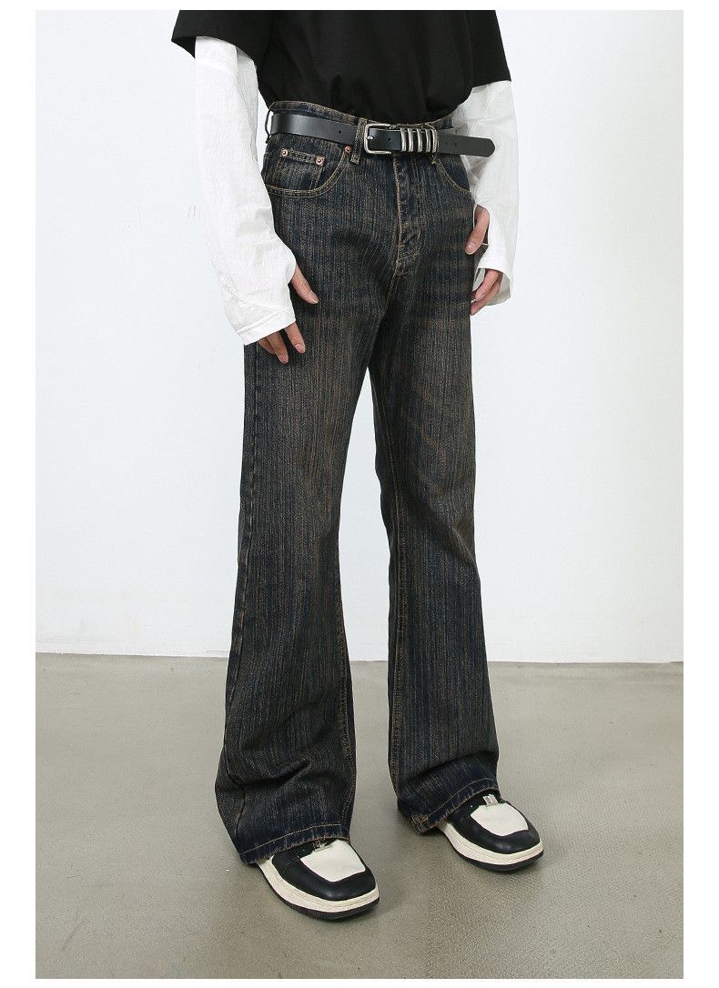 Japanese Brand × Jean Vinage washed distressed loose straight-leg flared jeans Size US 32 / EU 48 - 2 Thumbnail