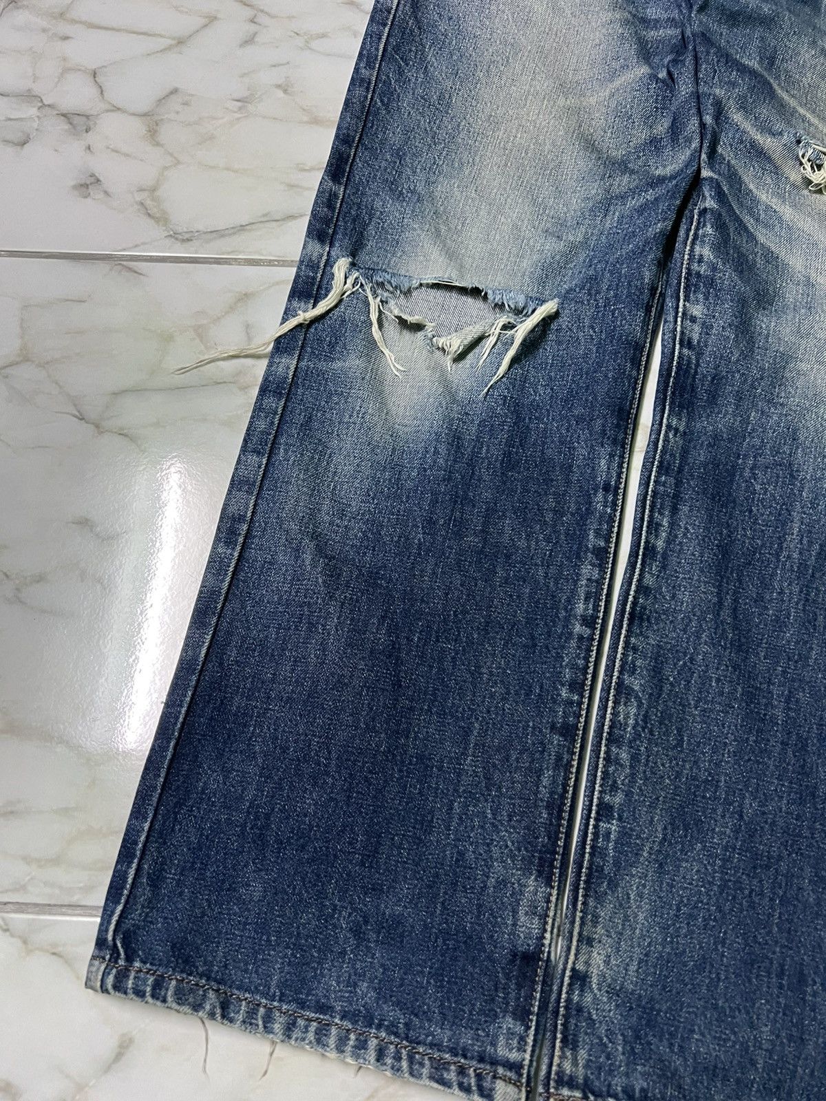 If Six Was Nine × Vintage × Wrangler 💥Baggy💥Vintage 90’s Wrangler Distress Washed Jean Size US 34 / EU 50 - 3 Thumbnail