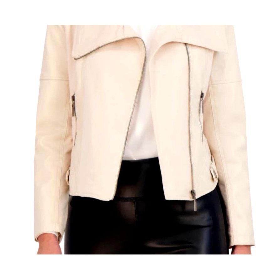 Other Ookie & Lala Faux Leather Mix Quilt Drape Jacket - Stone - L Size L / US 10 / IT 46 - 5 Thumbnail
