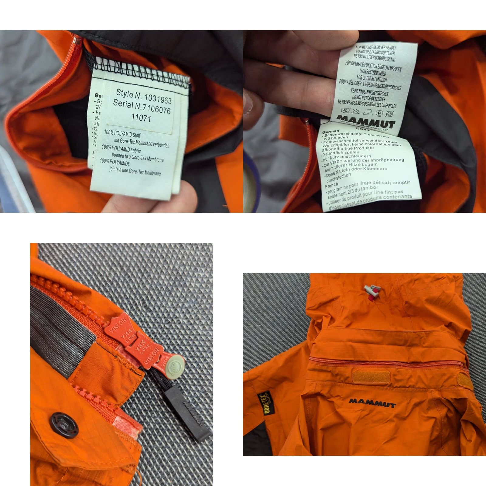 Mammut Mammut Mens L Gore-tex Paclite Shell Base Camp Rain Jacket Windbreaker Orange Jacket Mens L Outdoor Waterproof Hooded Full Zip Lightweight Windbreaker Size US L / EU 52-54 / 3 - 9 Thumbnail