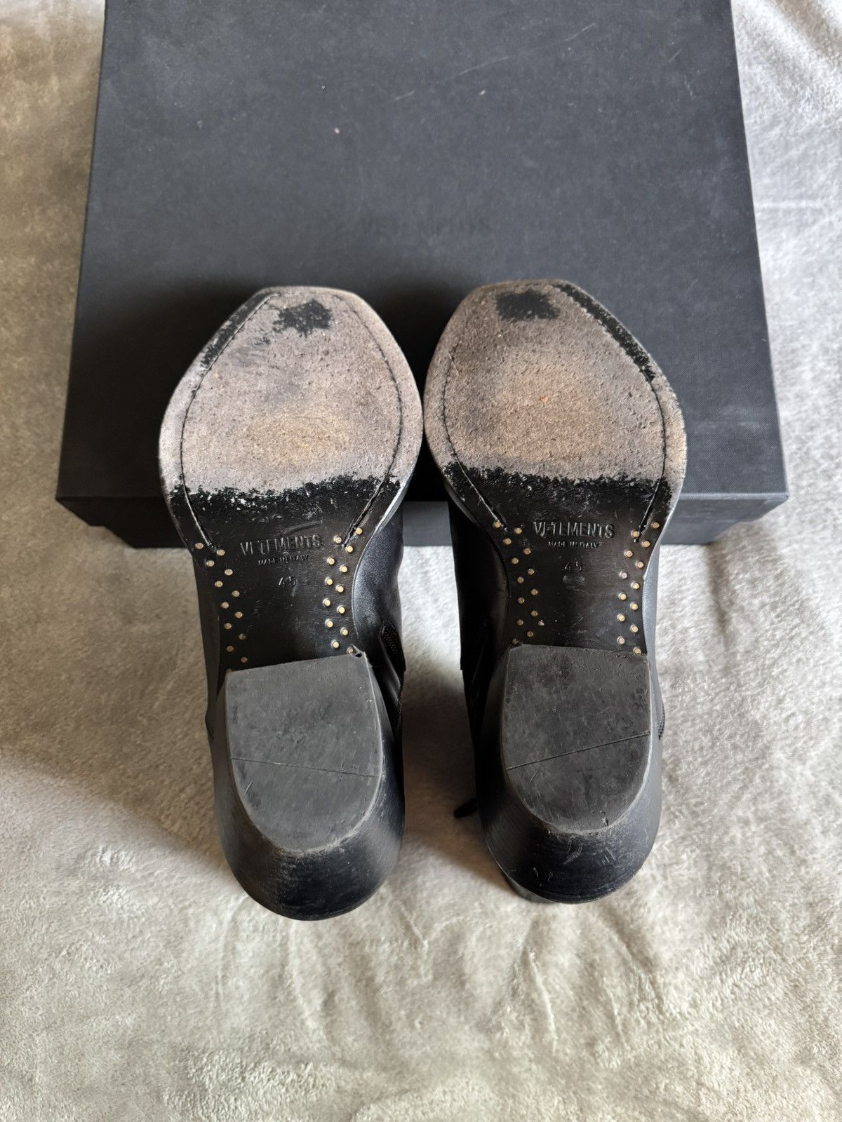 Vetements Black Leather Texan Boots Size US 12 / EU 45 - 6 Thumbnail