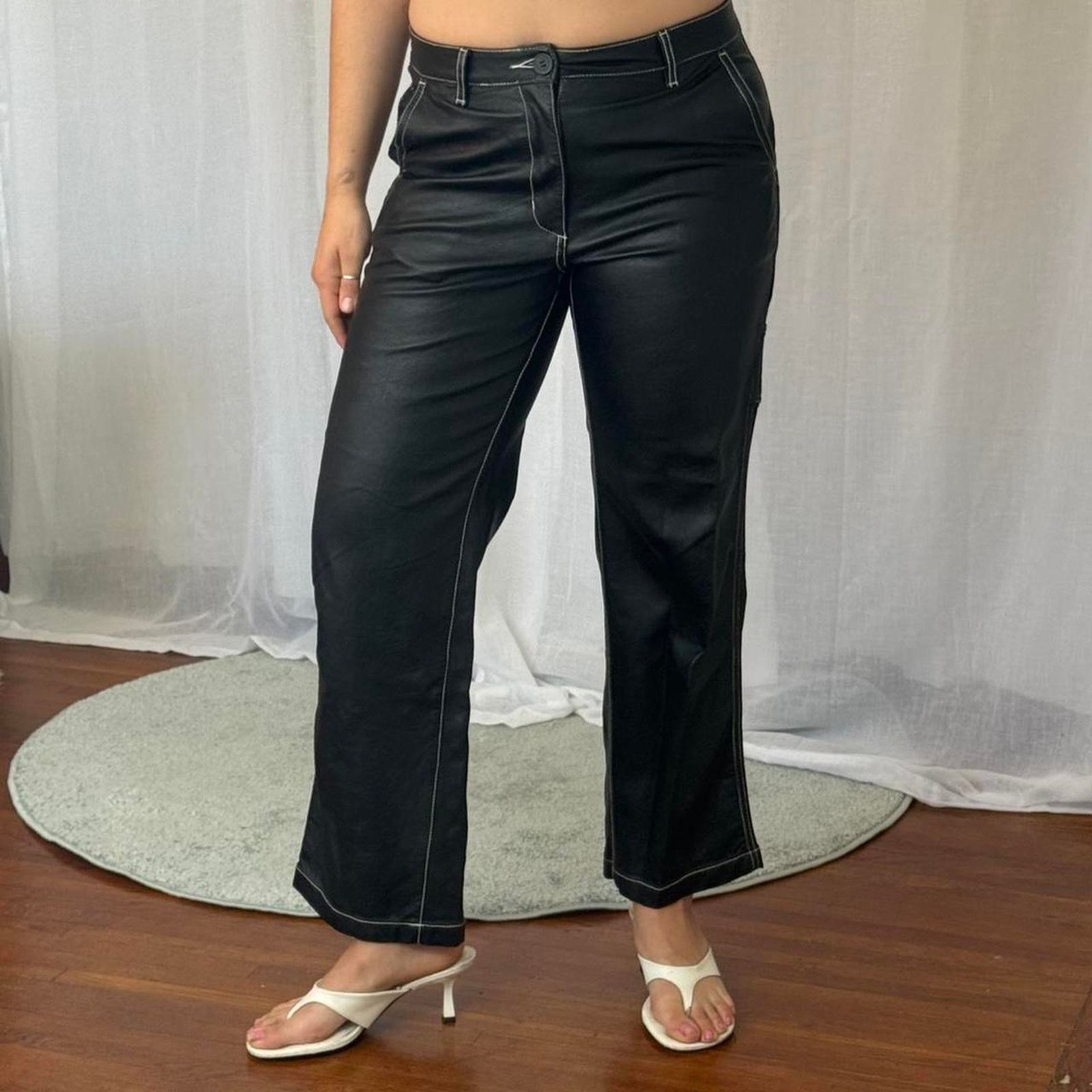 Bdg ✶ BDG black faux leather carpenter pants ✶ Size 32" / US 10 / IT 46 - 1 Thumbnail