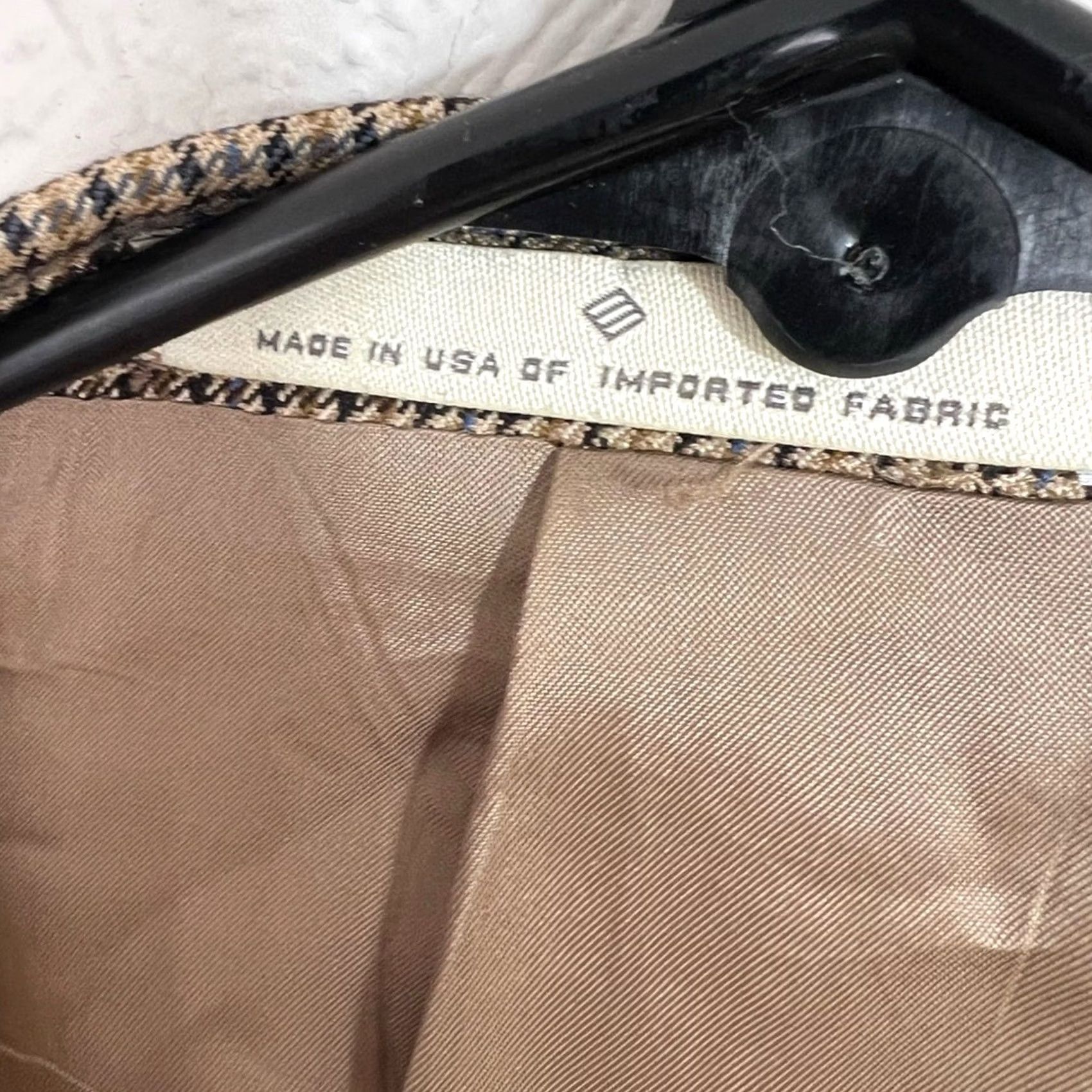 Joseph Abboud Joseph Abboud Blazer Jacket Mens 44 Regular Tan Plaid Silk Wool 2 Piece Suit Coat Jacket Blazer Mens Size 44R - 4 Thumbnail
