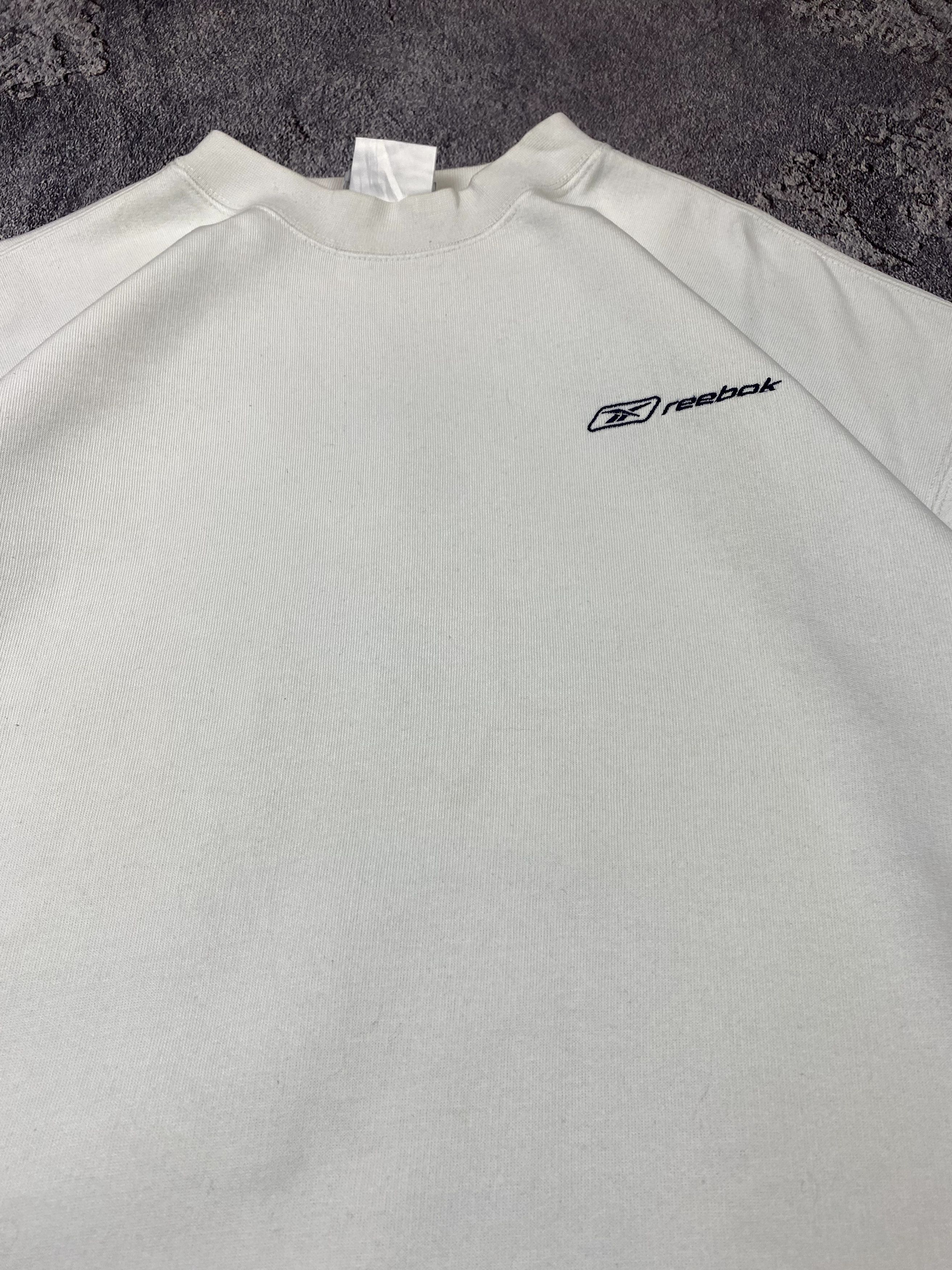 Reebok × Vintage VTG 00s Reebok Boxy Fit White Mini Logo Sweatshirt Retro Y2K Size US L / EU 52-54 / 3 - 4 Thumbnail
