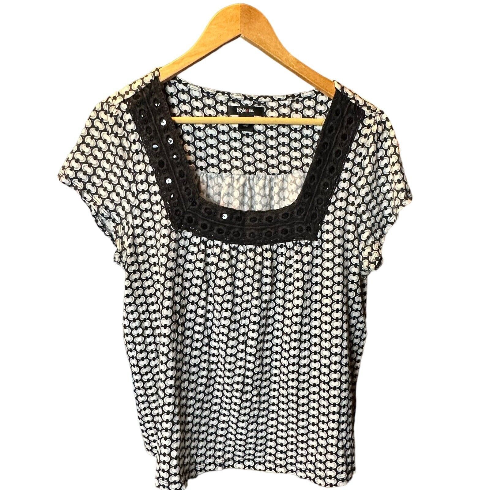 Vintage Style & Co Blouse/Shirt Women's Large XL Sparkles EUC Fun Sm Size XL / US 12-14 / IT 48-50 - 1 Thumbnail