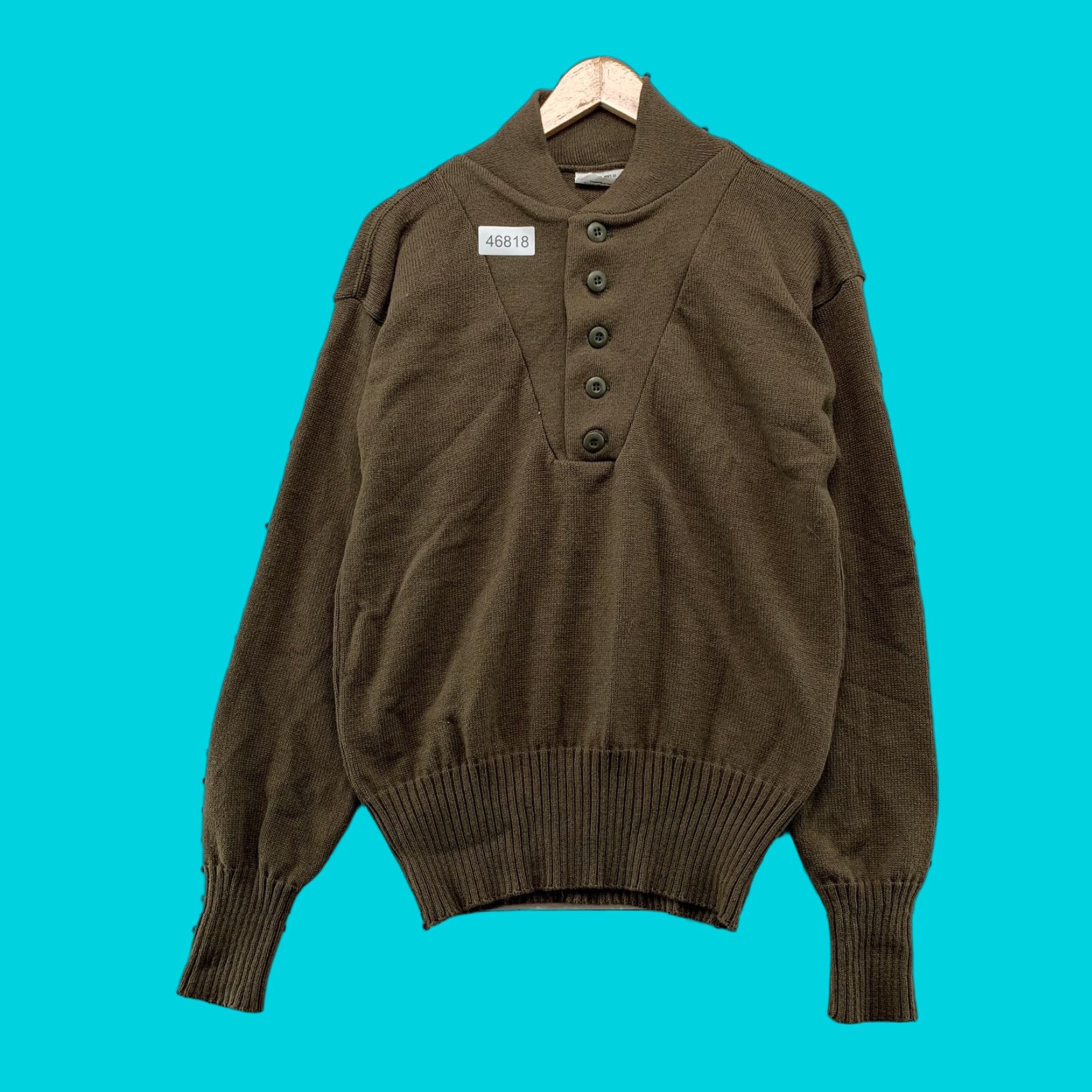 Vintage VINTAGE Military Sweater Shirt Mens L Brown Acrylic Henley Winter Knitts Mitts Knits Size US L / EU 52-54 / 3 - 1 Thumbnail