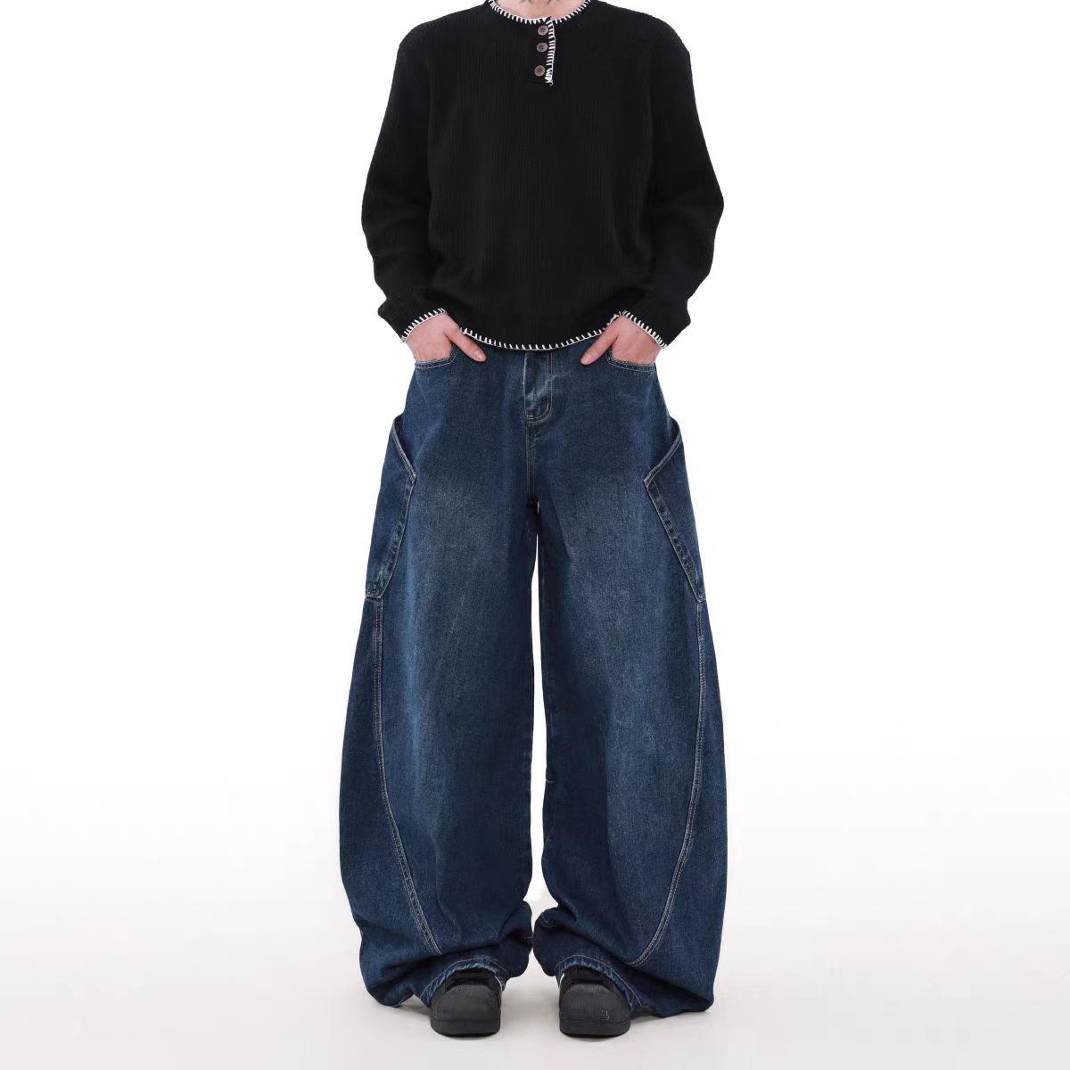 Japanese Brand × Jean Vintage Big Pocket Machete Loose Jeans Size US 32 / EU 48 - 5 Thumbnail