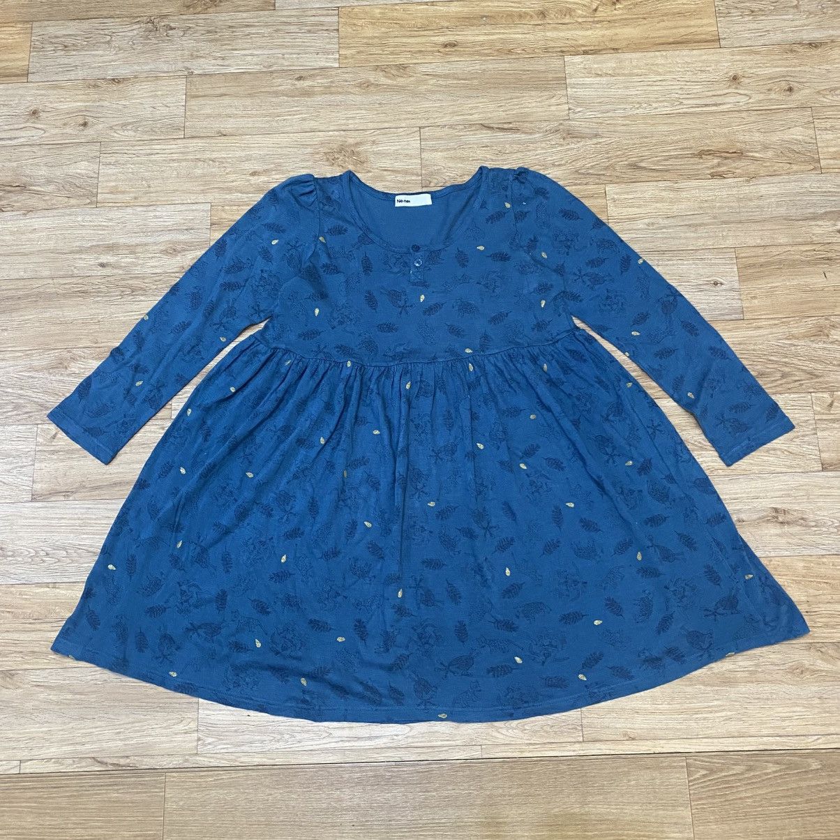 Issey Miyake Ne-net By Issey Miyake Teal Floral Leaf Pattern Mini Dress Size XS / US 0-2 / IT 36-38 - 1 Thumbnail