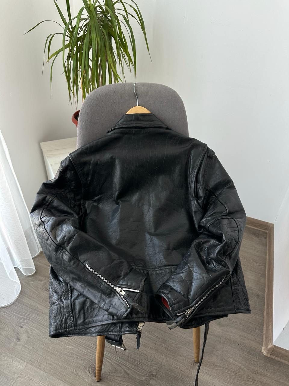 Genuine Leather × Vintage Vintage Japanese Black Leather Moto Distressed Jacket Size US S / EU 44-46 / 1 - 23 Thumbnail
