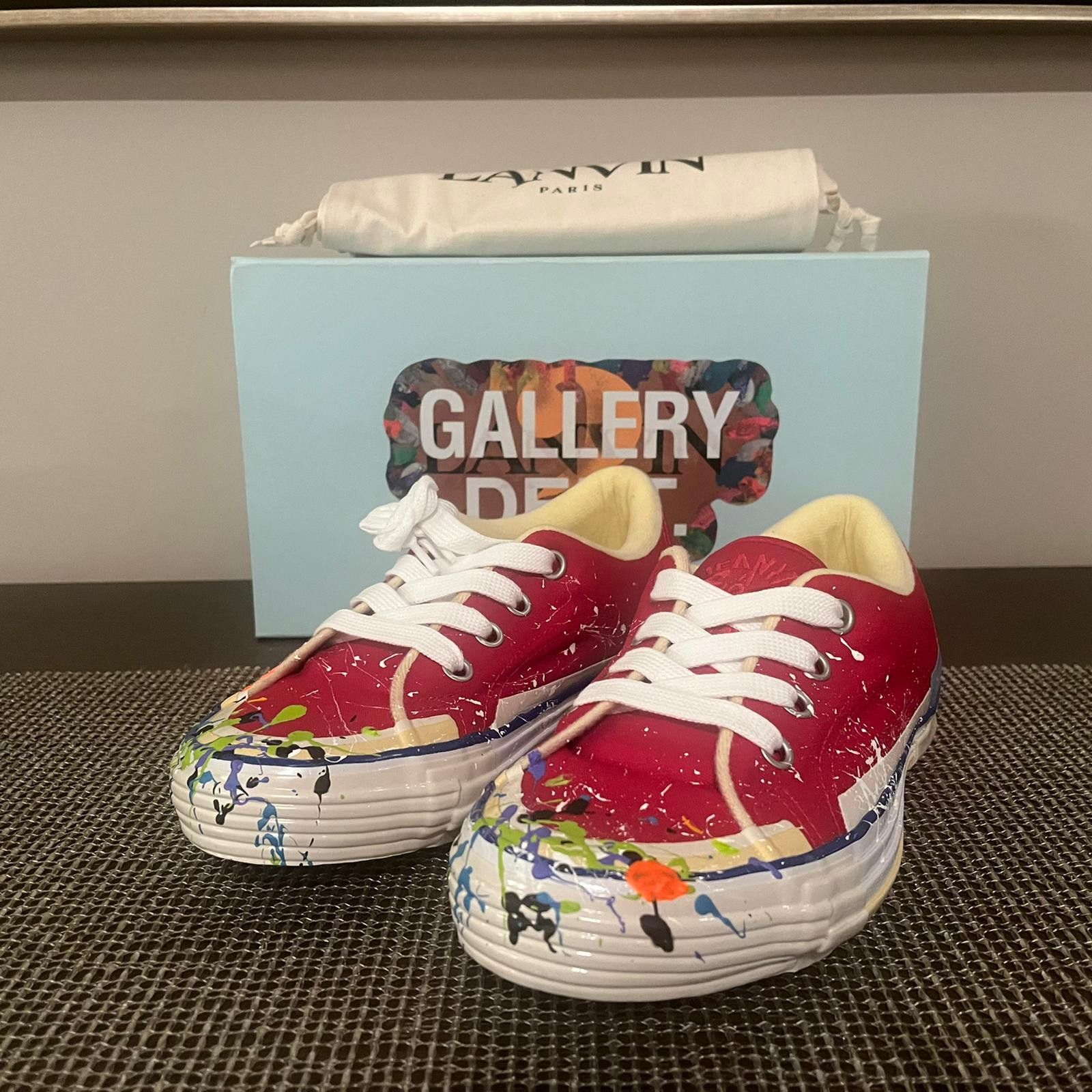 Gallery Dept. × Lanvin Melted Low Top Vulcanized Paint Splatter Sneakers Multicolor Size US 8 / EU 41 - 4 Thumbnail