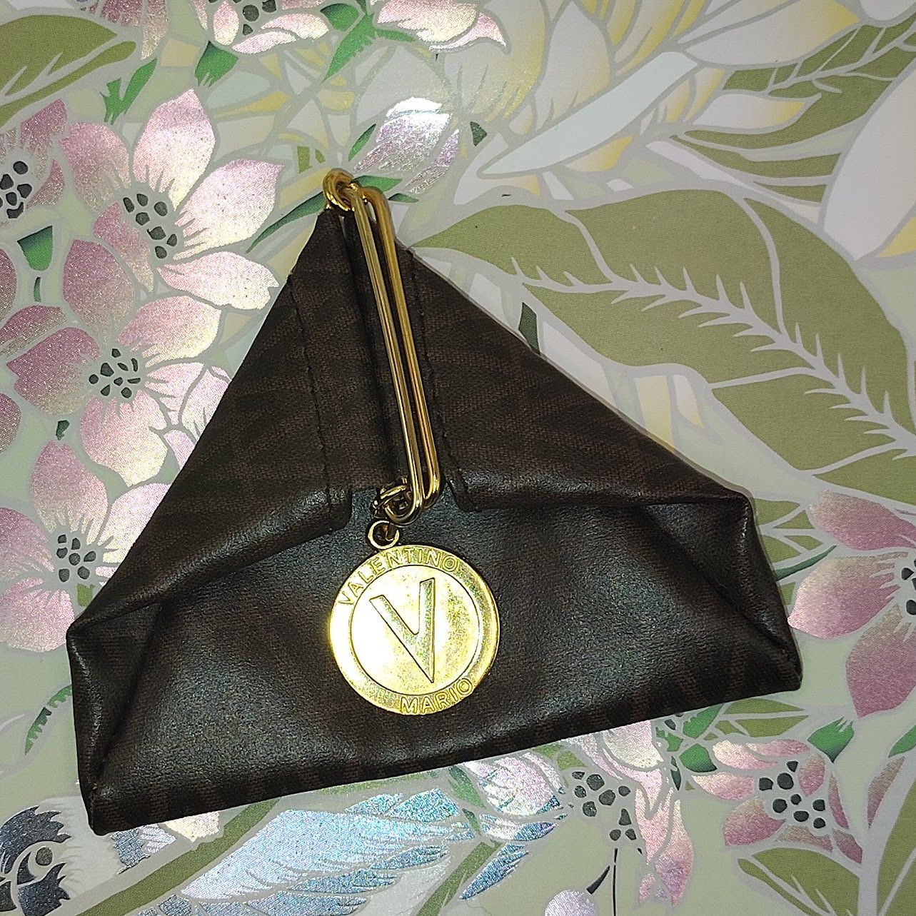 Valentino Mario Valentino brown leather triangle coin purse Size ONE SIZE - 1 Thumbnail