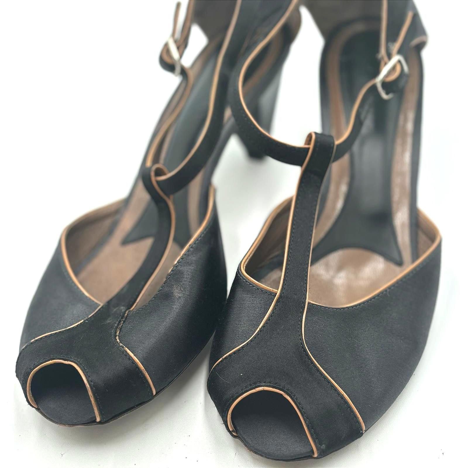 Marni MARNI Satin Peep-Toe Pumps Architectural Heel Size 9W Size US 9 / IT 39 - 5 Thumbnail