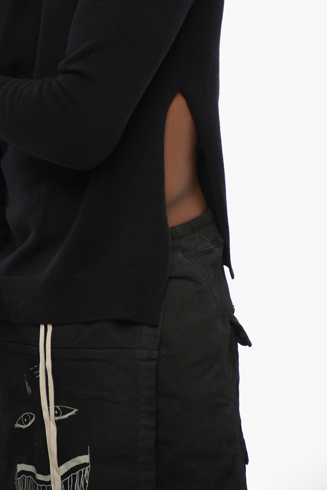 Rick Owens og1mm1025 Cashmere Crewneck Sweater in Black Size US L / EU 52-54 / 3 - 3 Thumbnail