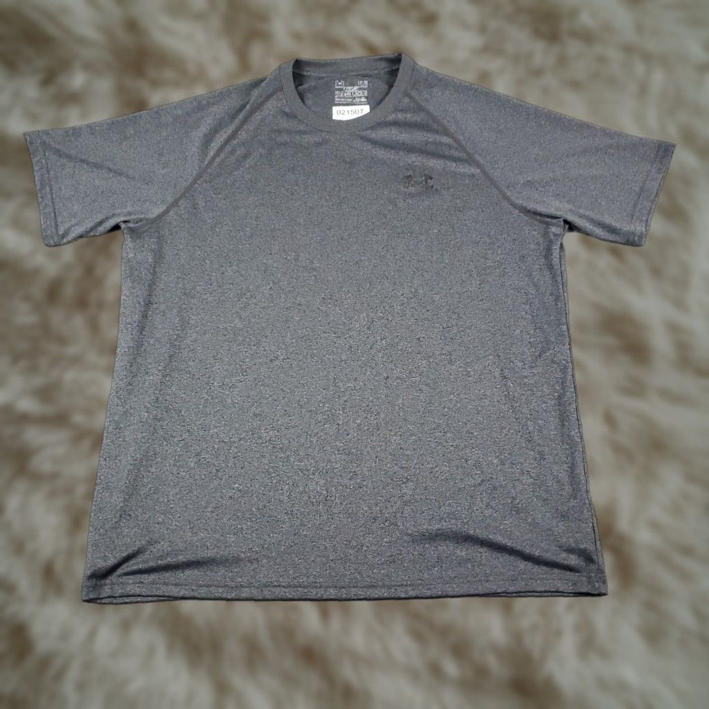 Under Armour Under Armour T Shirt Mens Large Gray HeatGear Active Work Out Gym Logo Regular Shirt - Under Armour HeatGear Size US L / EU 52-54 / 3 - 1 Thumbnail