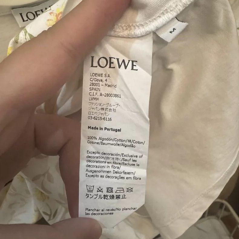 Loewe LOEWE Black embroidered logo pattern white floral short sl Size M / US 6-8 / IT 42-44 - 3 Thumbnail