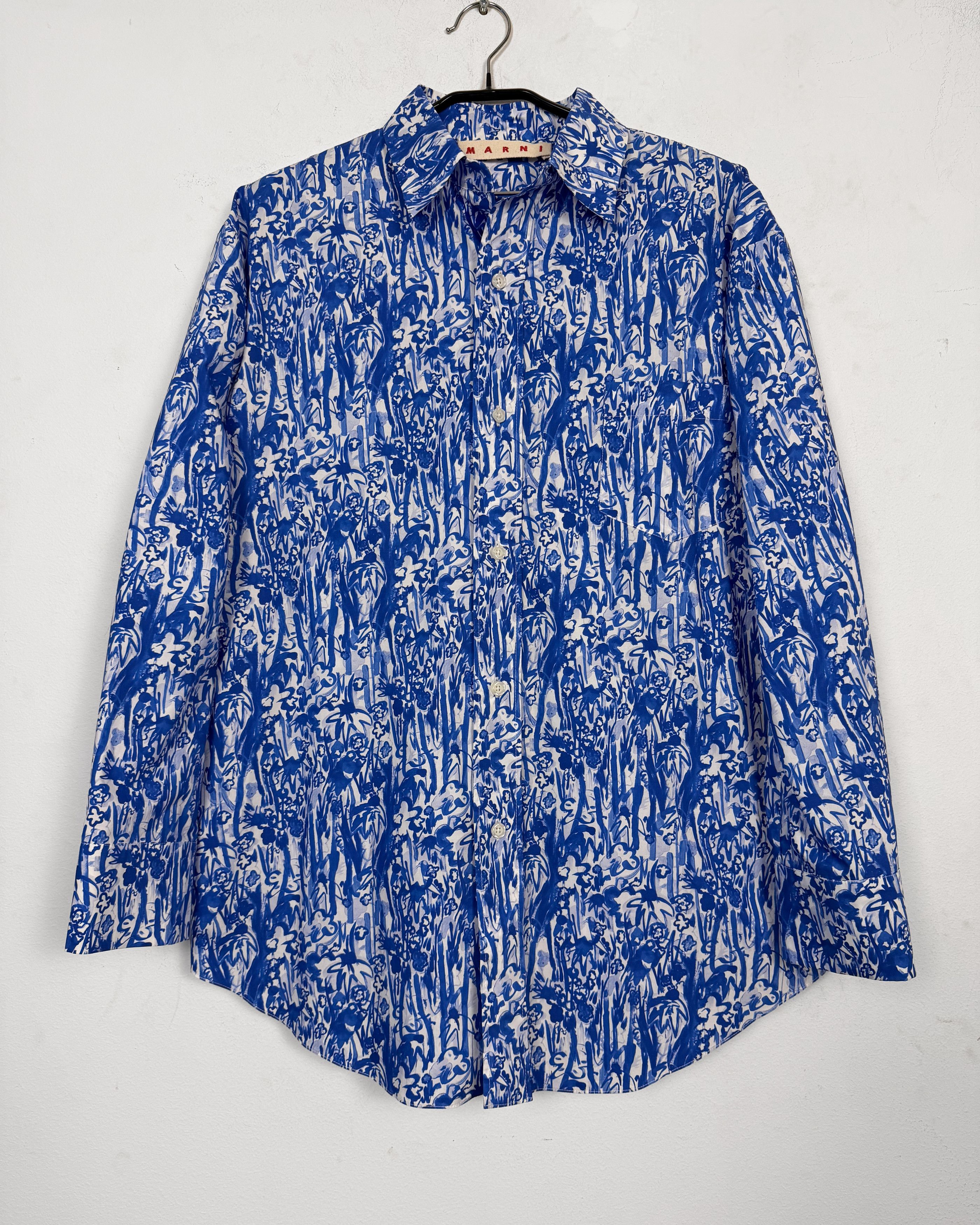 Marni Oversized Abstract Floral Poplin Shirt Size US L / EU 52-54 / 3 - 1 Thumbnail