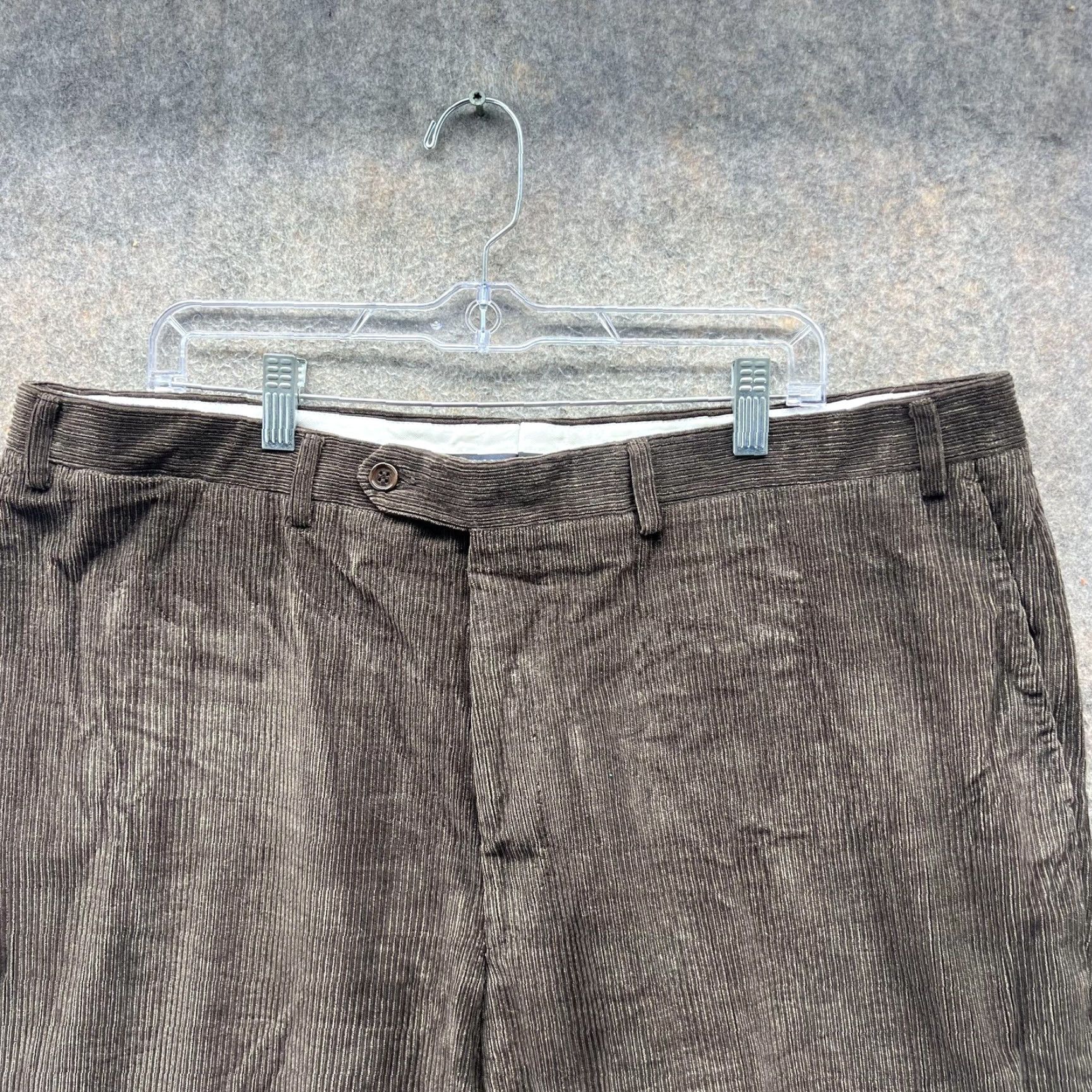 Canali Canali Pants Mens 42 60 Brown Corduroy Dress Trousers Flat Front Made Italy VTG Size US 42 / EU 58 - 3 Thumbnail