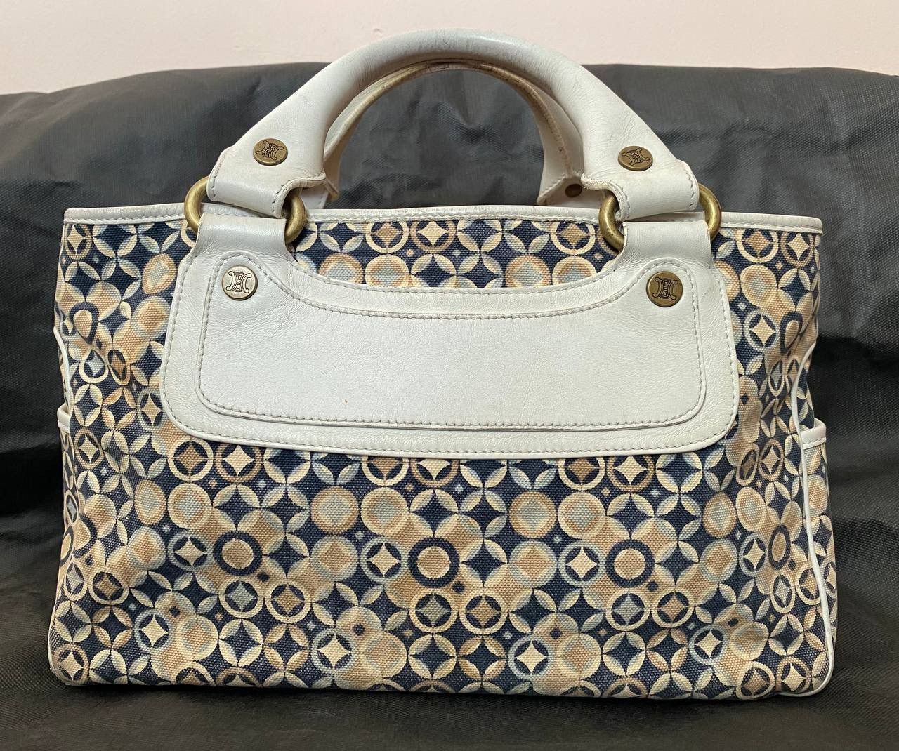 Celine 🔥 Celine Tote Bag Hand Ladies Boogie Navy Beige White Canvas Size ONE SIZE - 2 Thumbnail