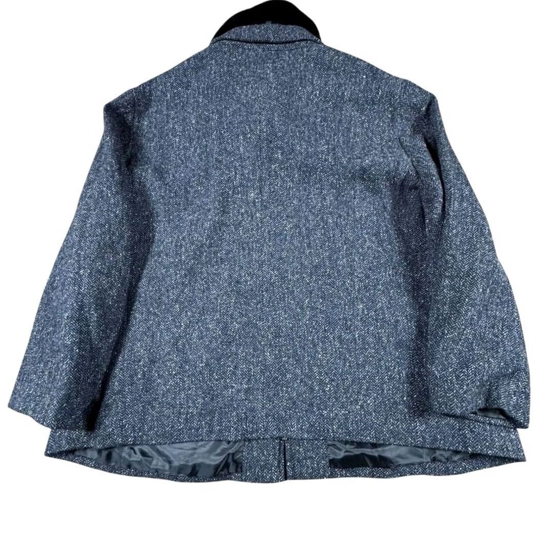 Talbots VINTAGE Talbots Wool Jacket Womens 22W Herringbone Silk Coat Faux Fur Retro Glam Jacket Coat Size 3XL / US 20-22 - 8 Thumbnail