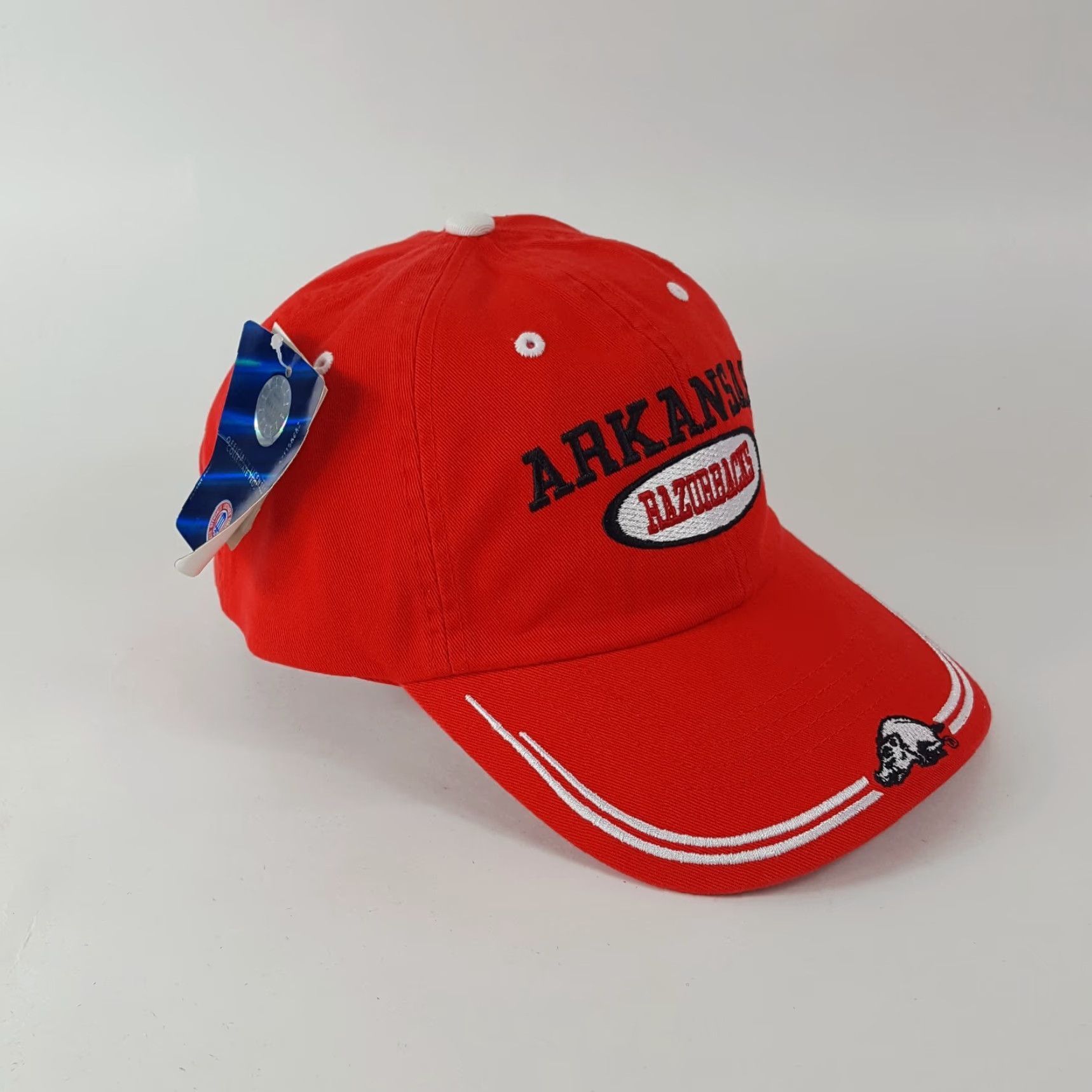 Vintage VINTAGE Arkansas Razorbacks Football Snapback Hat Baseball Cap Adult One Size Red Y2K College Sports USA University Mens Size ONE SIZE - 5 Thumbnail