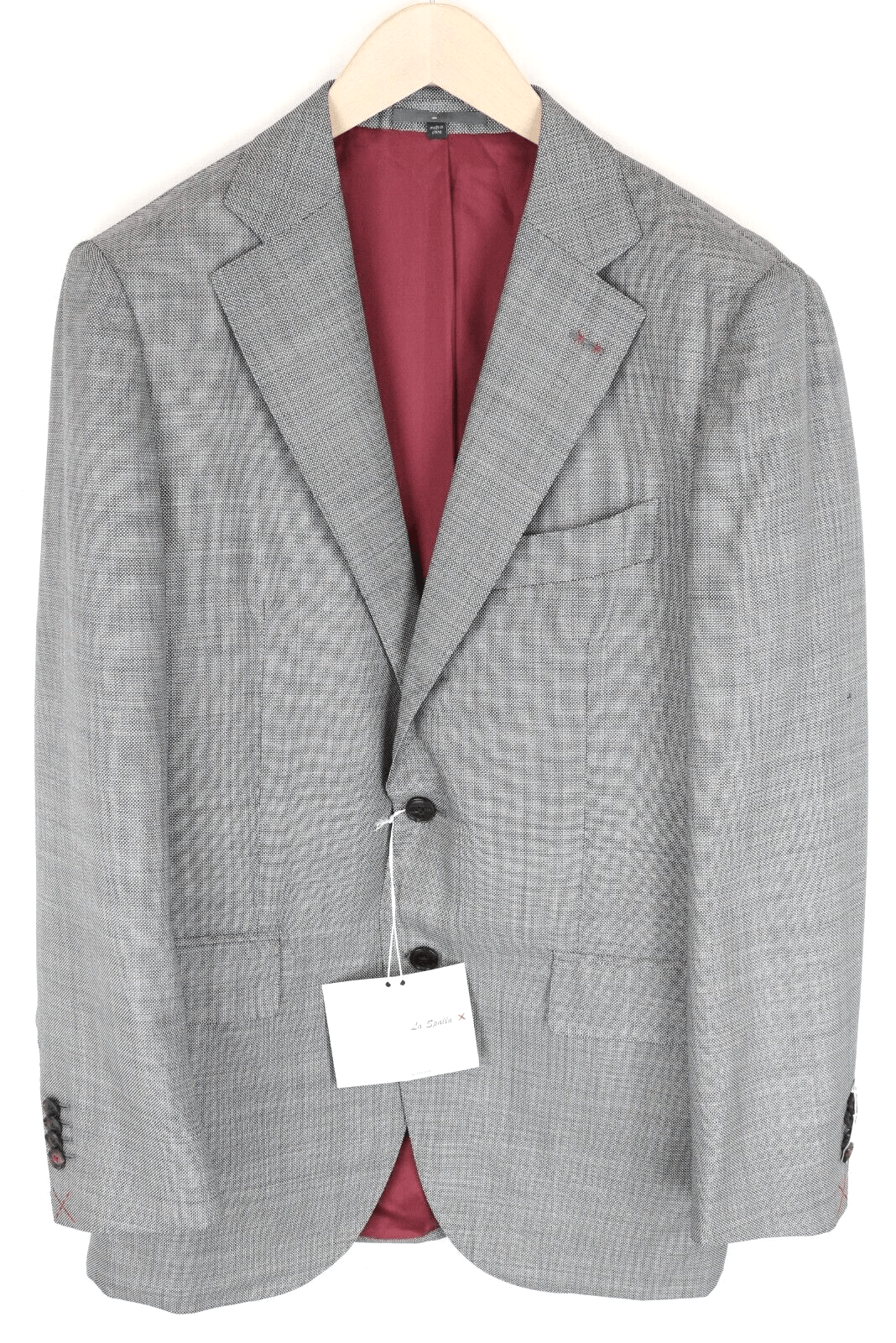 image of Suitsupply La Spalla Uk40R Lined Grey Wool Silk Blazer 61409, Men's