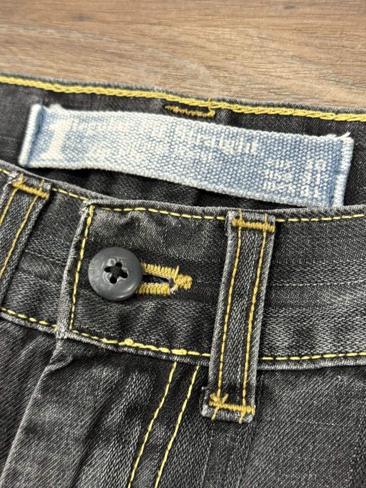 Vintage Y2K Black Utility Denim Jeans Contrast Stitch Carpenter pant Size US 31 - 9 Thumbnail
