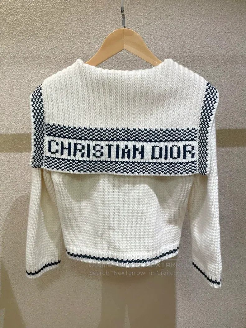 Dior Dior Logo Navy Collar Sweater Cardigan coat Size XS / US 0-2 / IT 36-38 - 2 Thumbnail