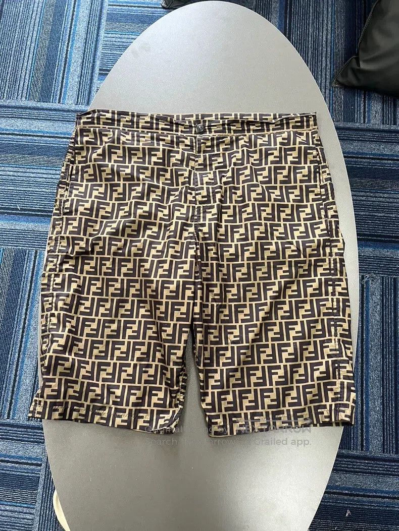Fendi Embroidered Dragon Print Drawstring Mid-Length Trous