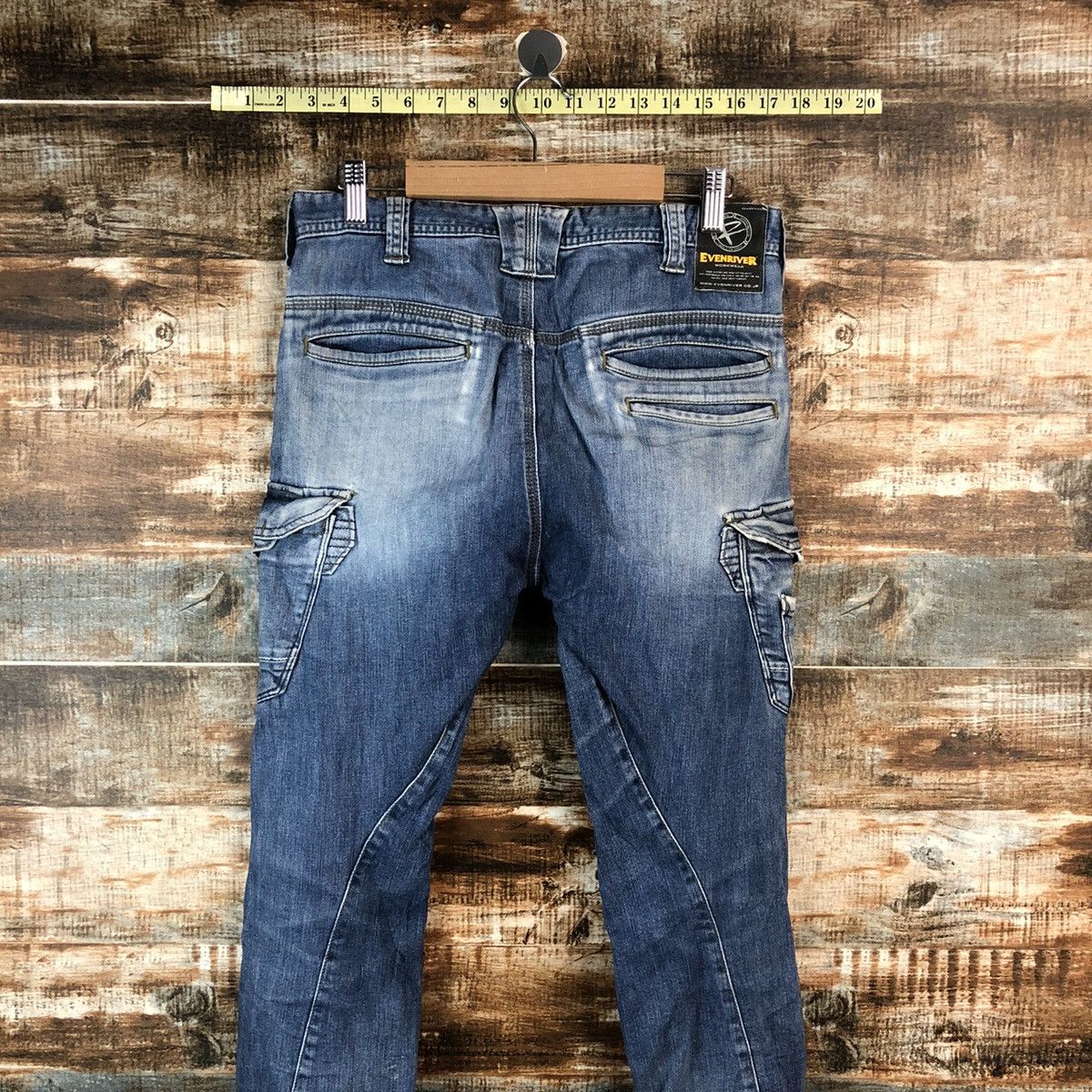 Japanese Brand Even River Blue Distressed Denim Multipocket Pants #A2170 Size US 29 - 17 Thumbnail